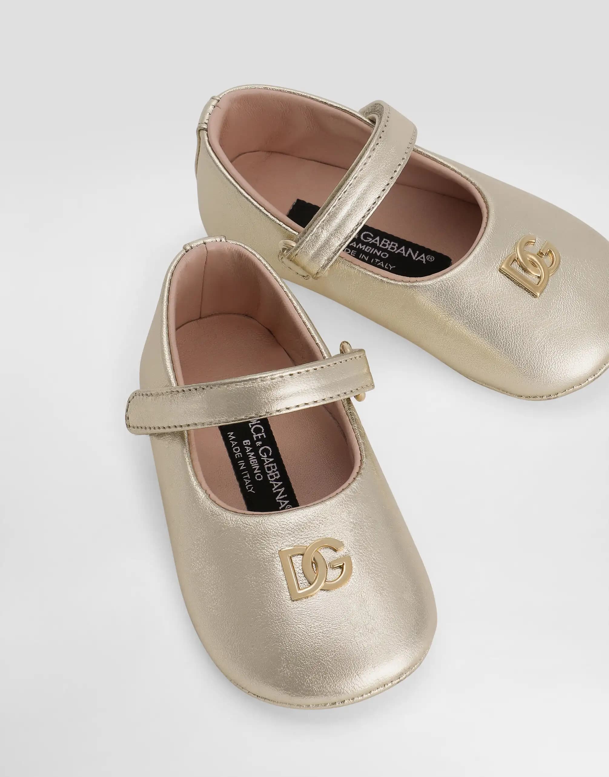 Dolce & Gabbana Kids Baleriny z laminowanej skóry nappa dla dziewczynek - 4