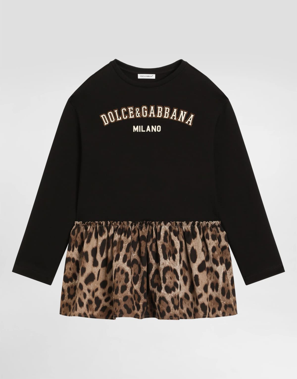 Bawełniana sukienka Dolce & Gabbana Kids z logo DG