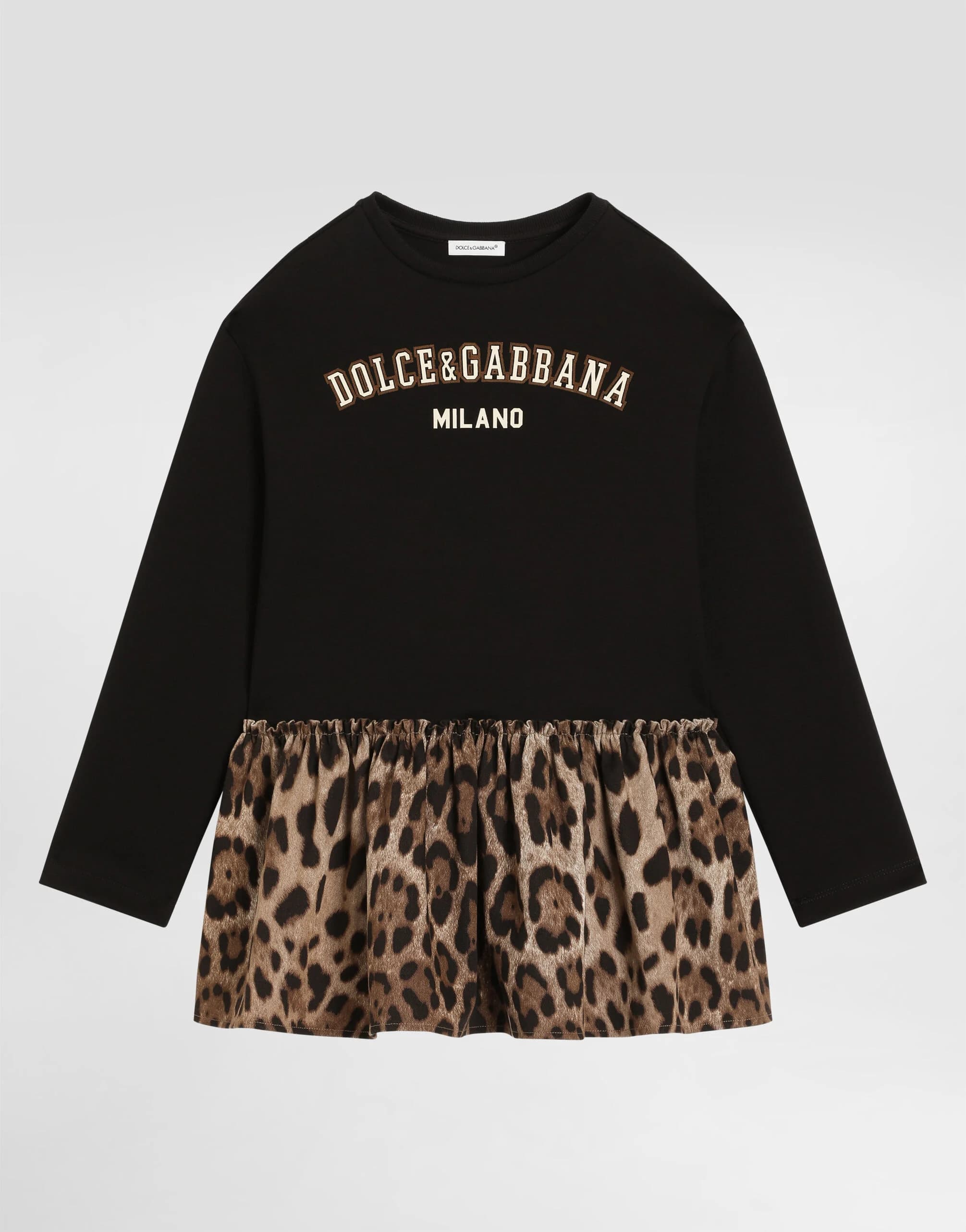 Bawełniana sukienka Dolce & Gabbana Kids z logo DG - 1