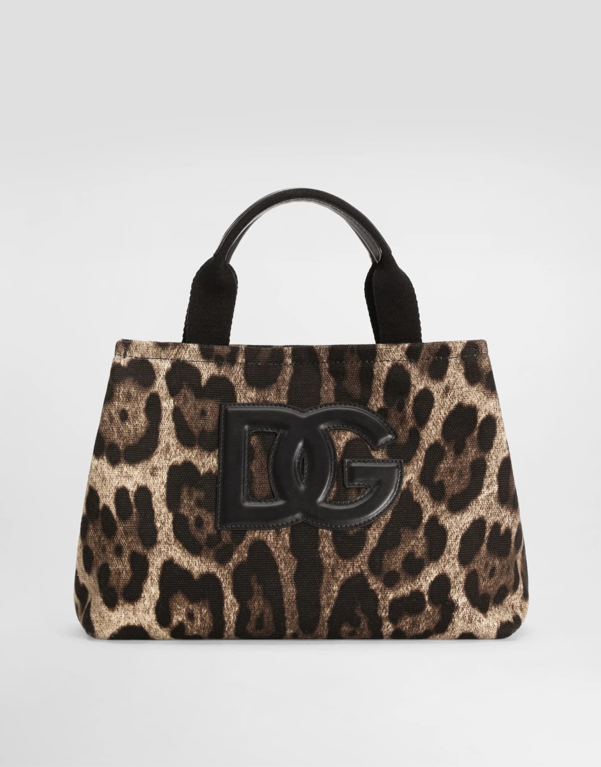 Torba typu tote Dolce & Gabbana Kids z canvasu w panterkę
