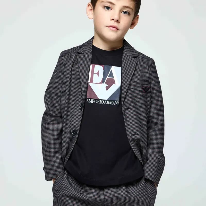 Emporio Armani​ Dziecięcy trójpak T-shirtów z okrągłym dekoltem z nadrukiem graficznym - 4