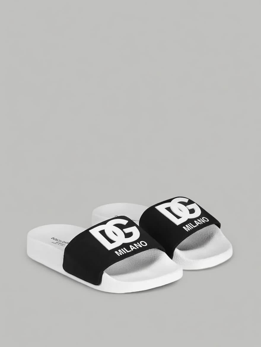 Dolce & Gabbana Kids Dziecięce klapki z logo DG Milano - 2