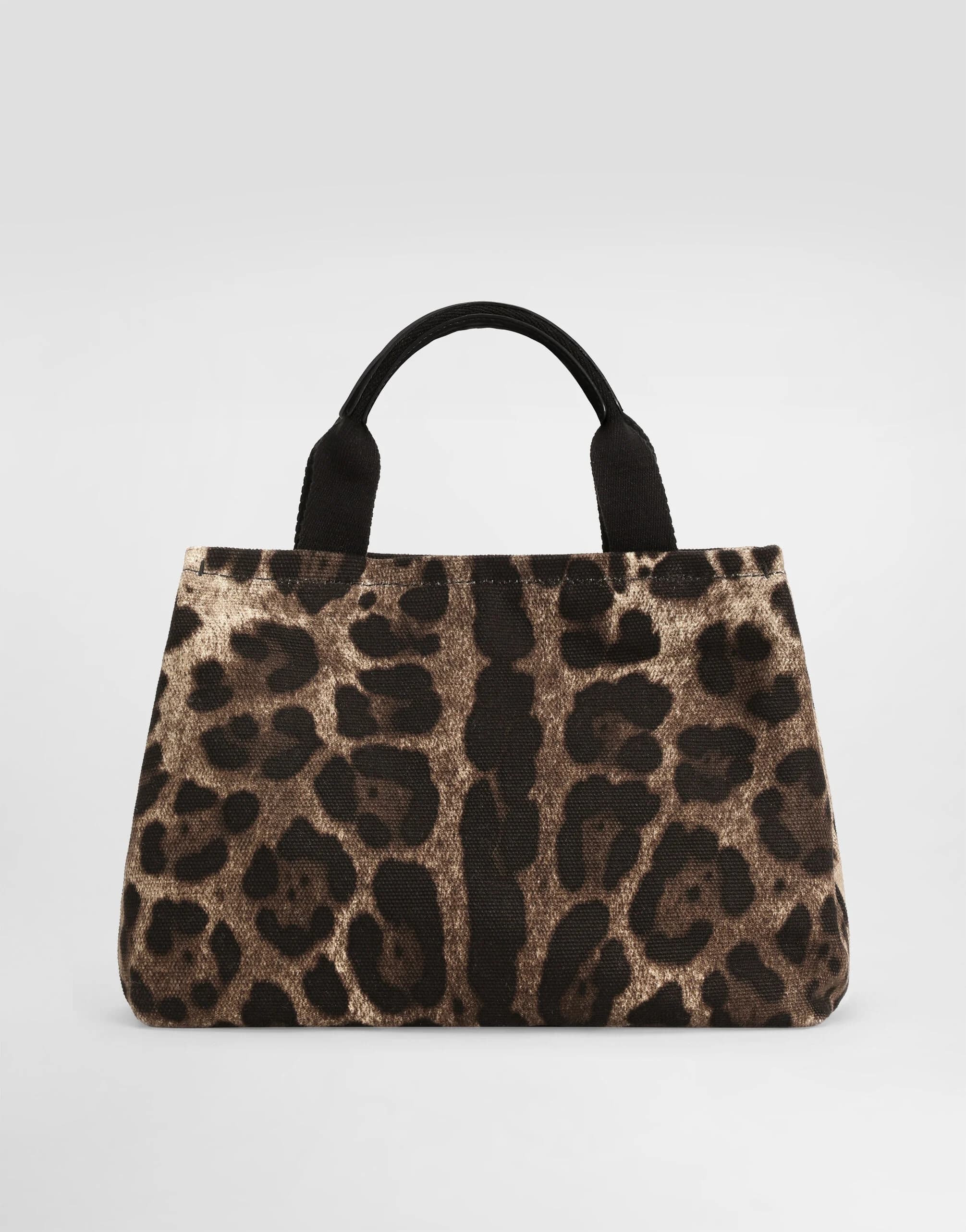Torba typu tote Dolce & Gabbana Kids z canvasu w panterkę - 5