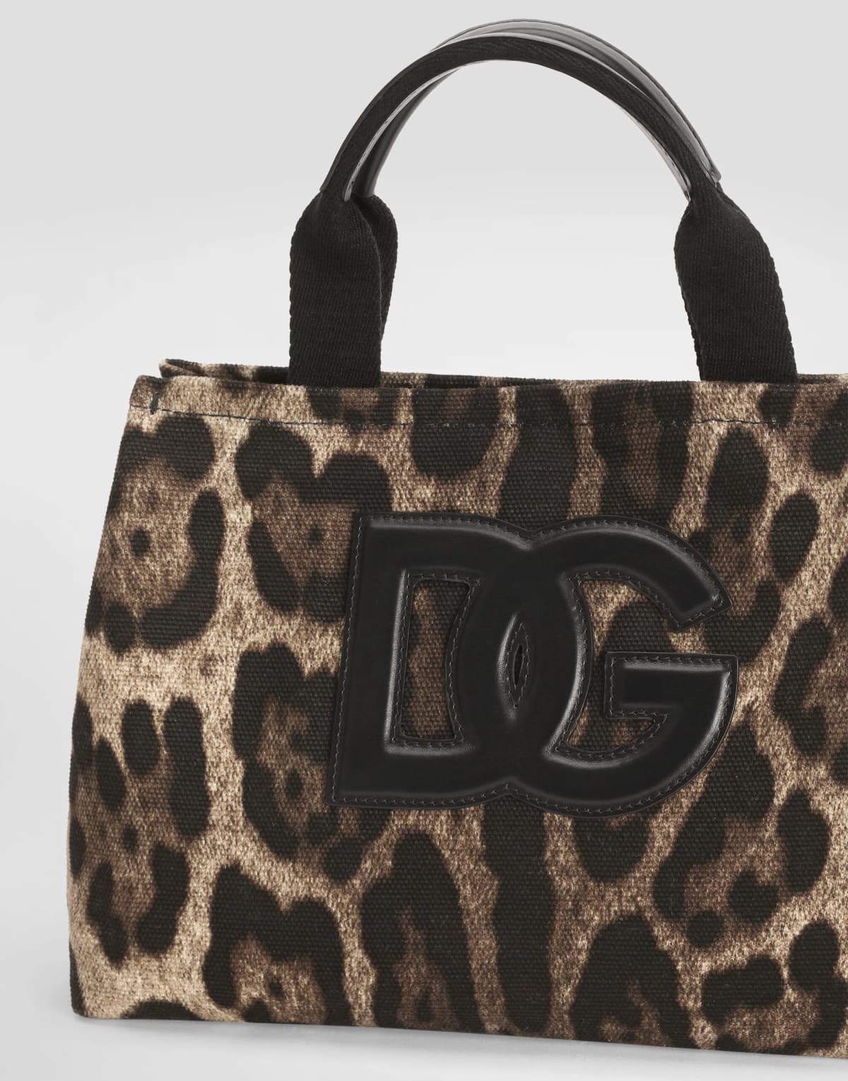 Torba typu tote Dolce & Gabbana Kids z canvasu w panterkę - 3