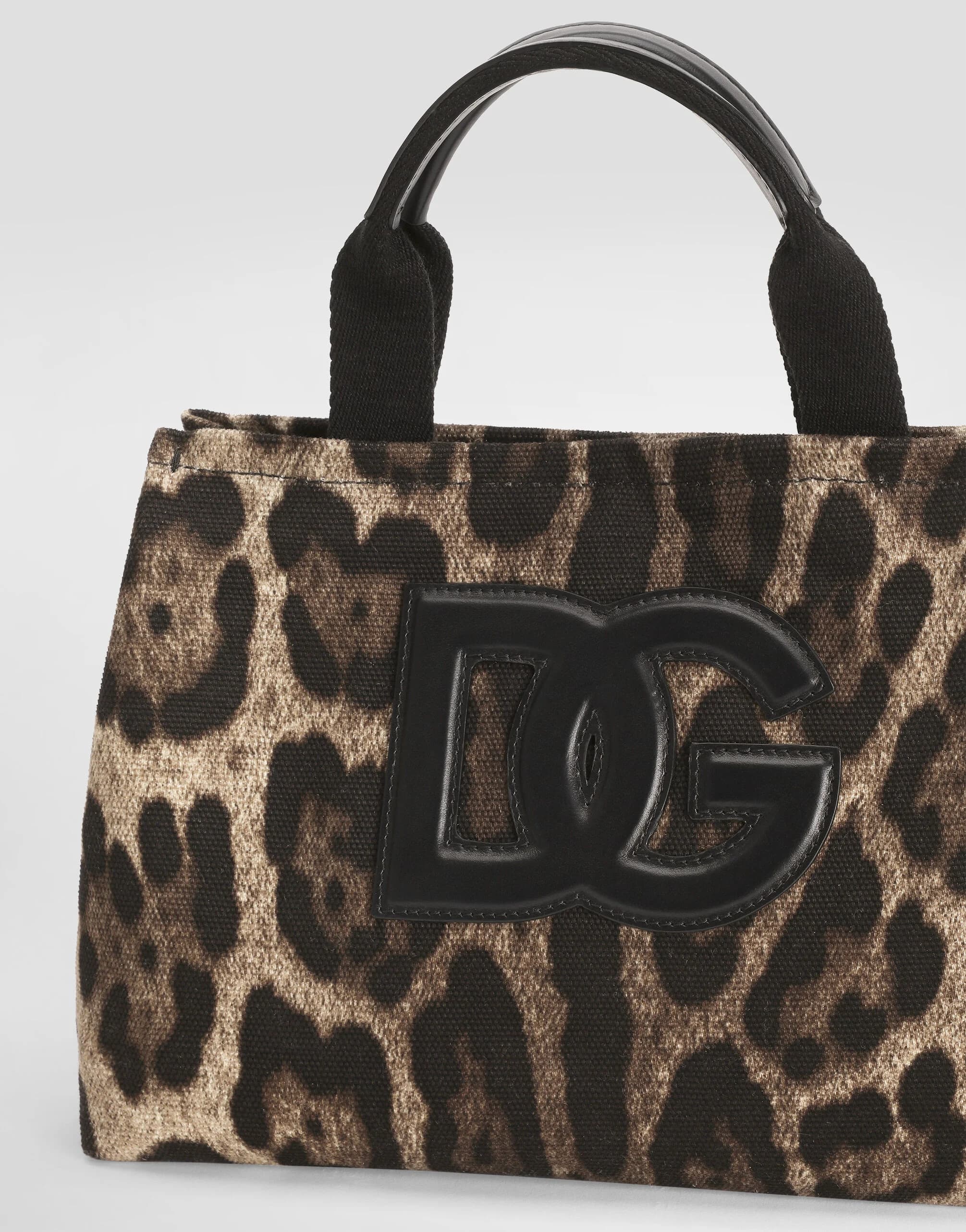 Torba typu tote Dolce & Gabbana Kids z canvasu w panterkę - 3