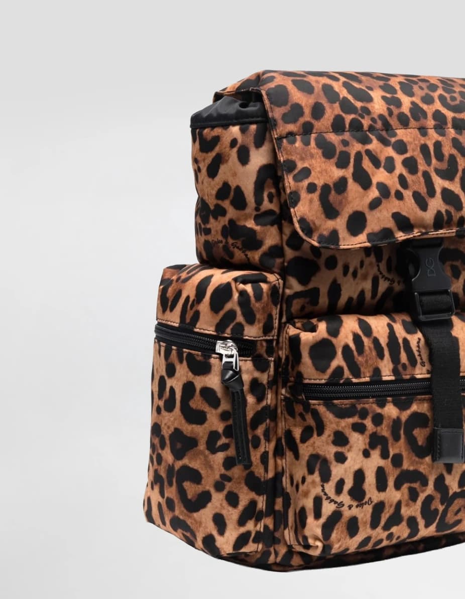 Dolce & Gabbana Kids dziecięcy plecak nylonowy z nadrukiem leoparda - 3