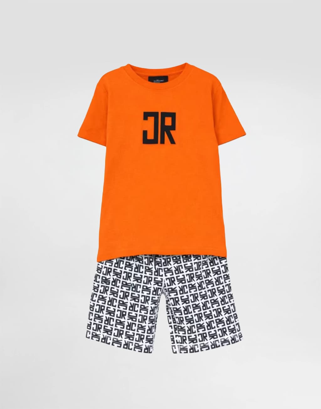 John Richmond Junior Dziecięcy zestaw T-shirt i szorty z monogramem JR - 1