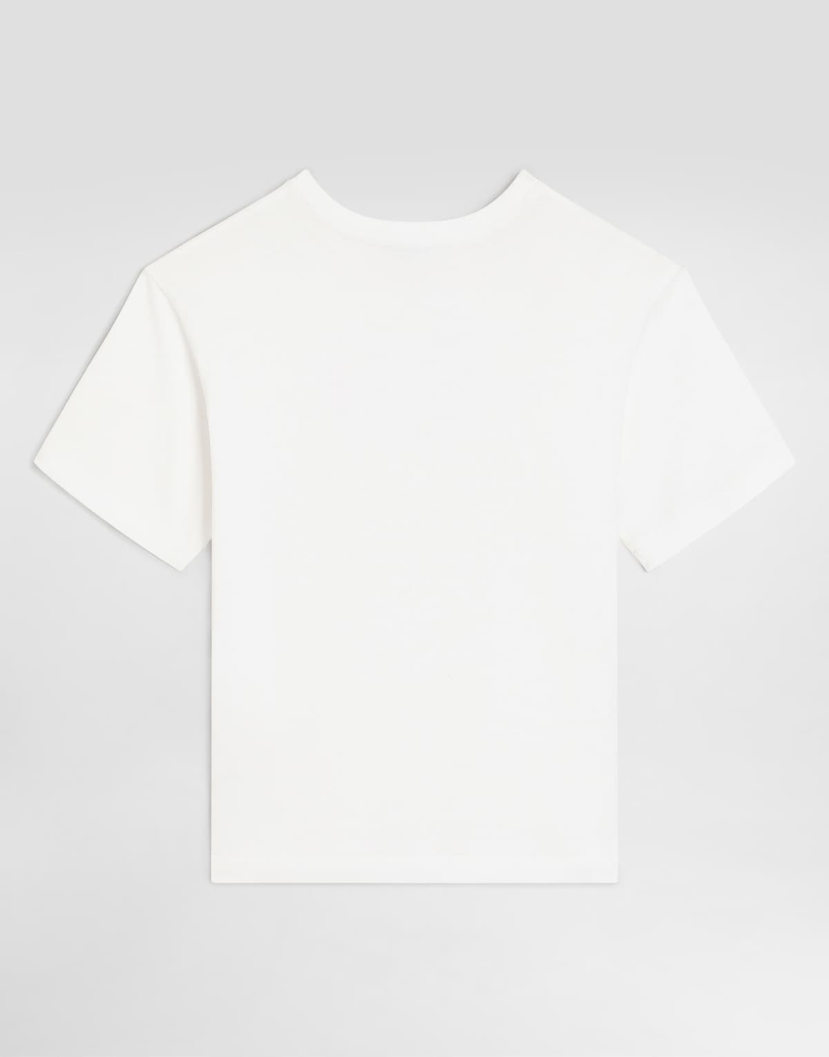 Dolce & Gabbana Kids Dziecięcy T-shirt z jerseyu z wytłoczonym logo DG i nadrukiem Majolica - 3
