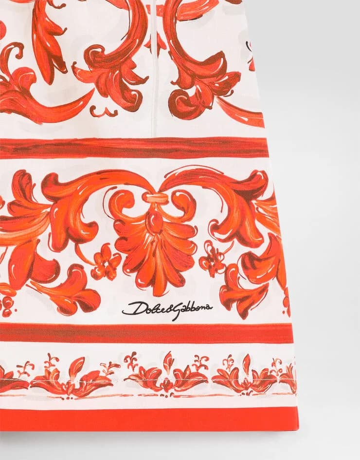 Dolce & Gabbana Kids Dziewczęcy kombinezon z popeliny z nadrukiem Majolica - 2