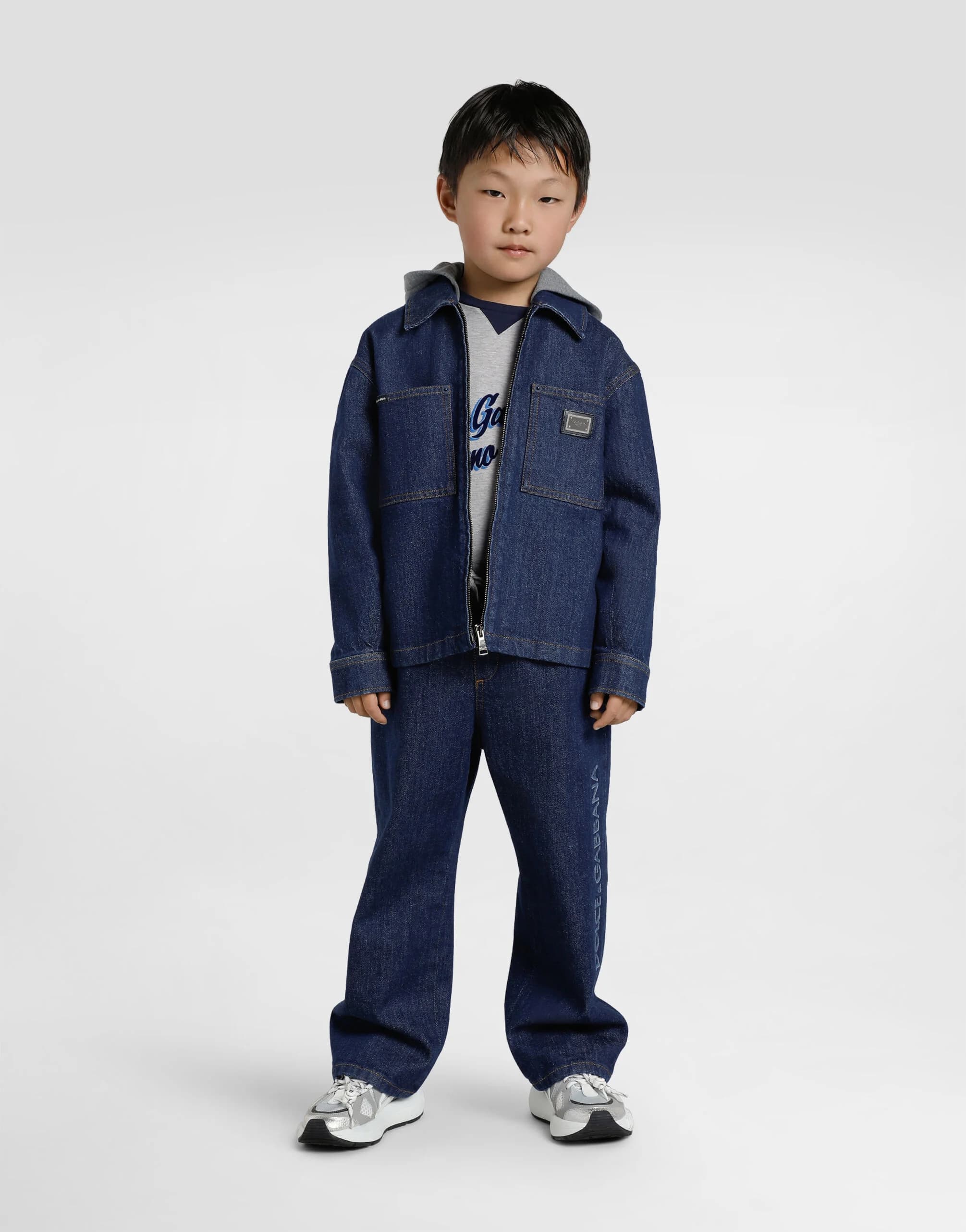 Dolce & Gabbana Kids Kurtka jeansowa z wypukłym haftem - 8