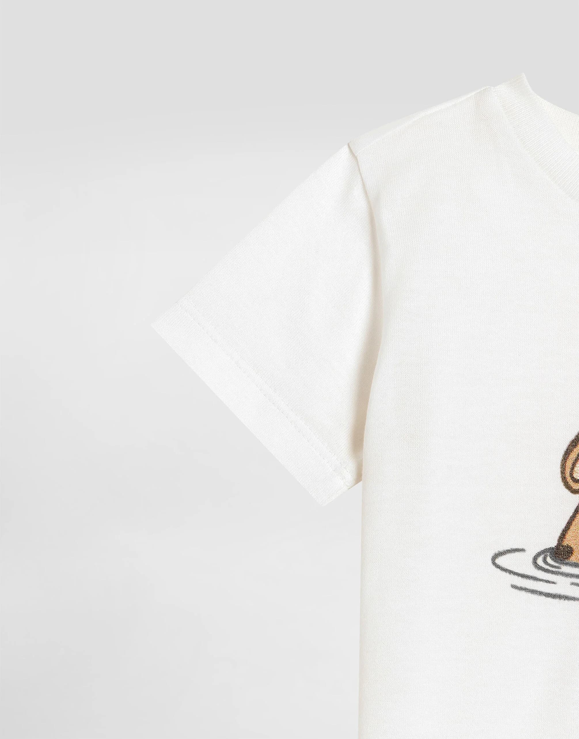 Bawełniany T-shirt Dolce & Gabbana Kids w panterkę i naszywką DG - 4