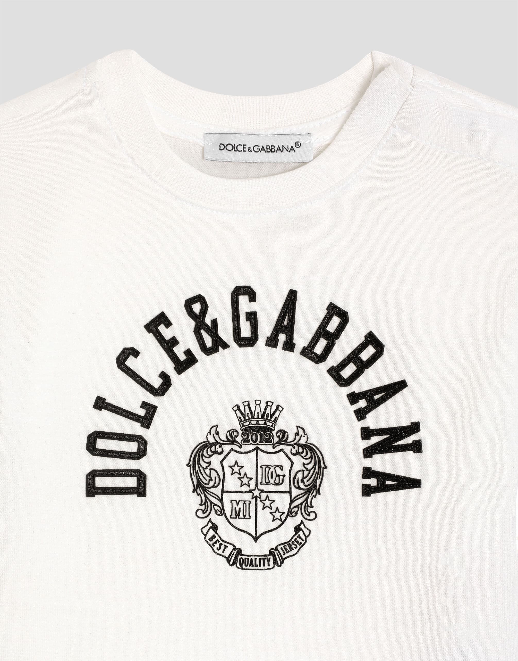 Bawełniany T-shirt Dolce & Gabbana Kids z haftowanym logo - 3