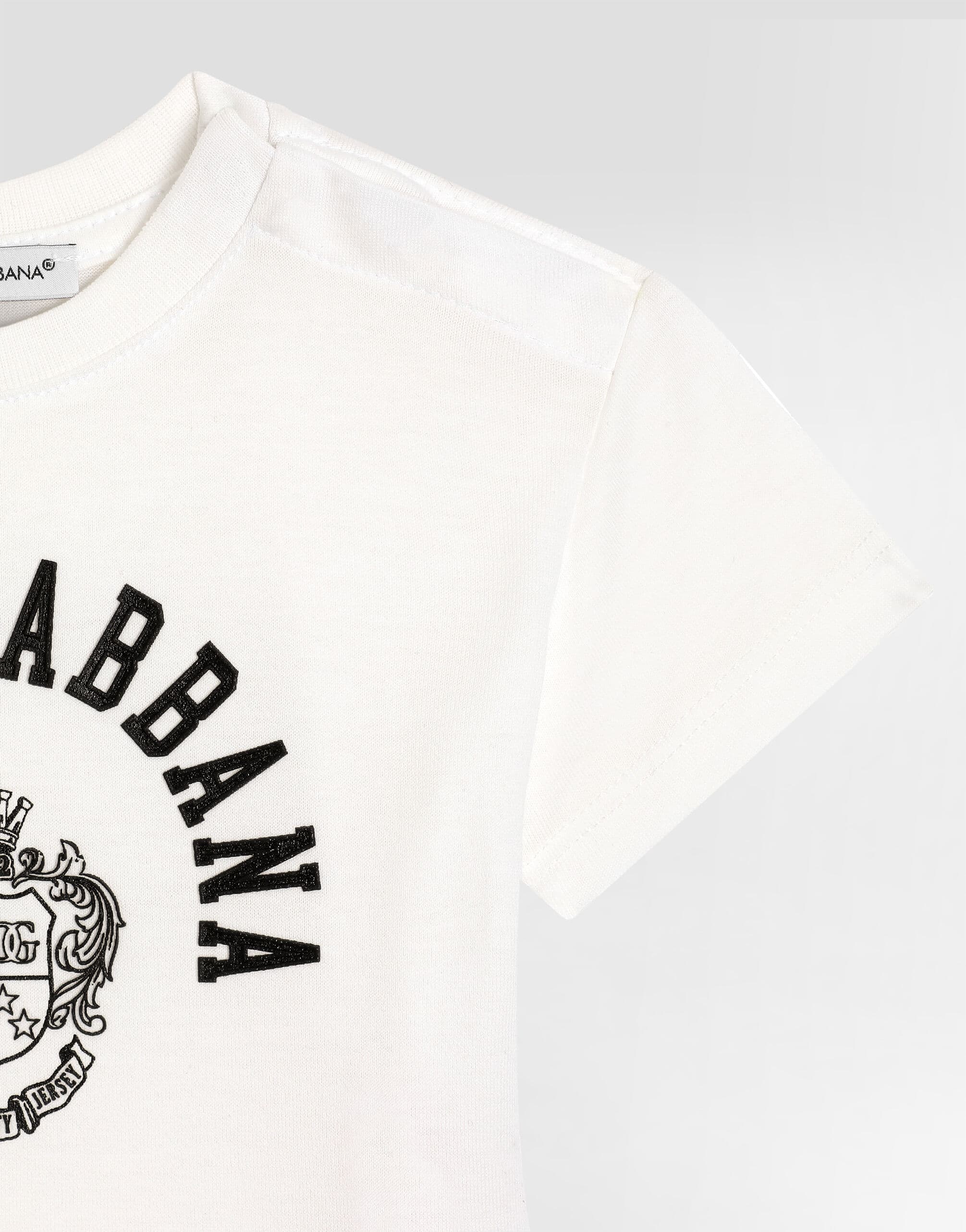 Bawełniany T-shirt Dolce & Gabbana Kids z haftowanym logo - 4