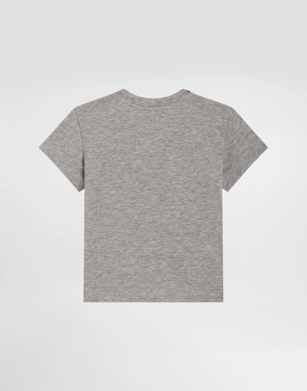 Dwukolorowy bawełniany T-shirt Dolce & Gabbana Kids z haftowanym logo DG - 2