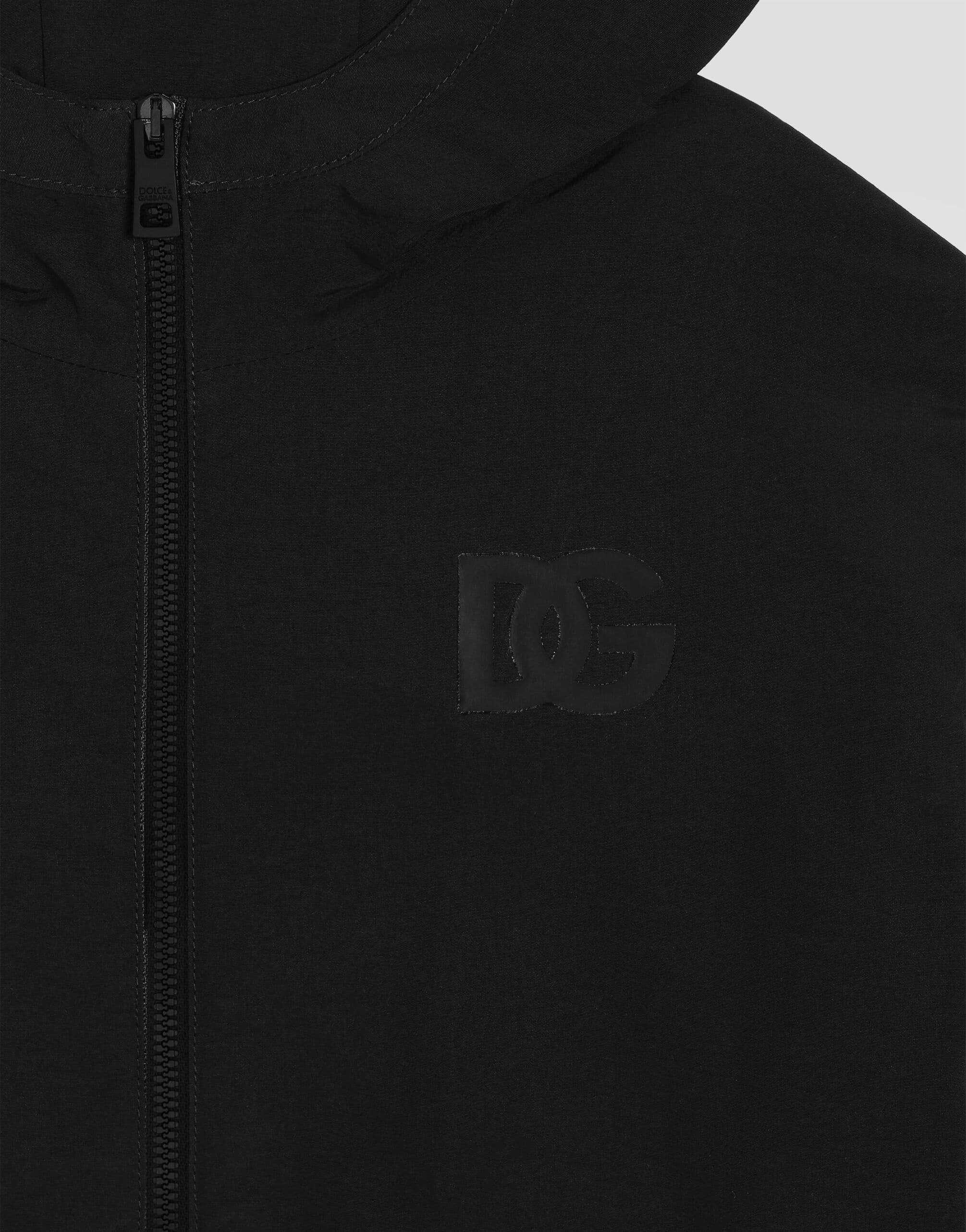 Kurtka oversize Dolce & Gabbana Kids z kapturem z zamkiem i logo DG - 3