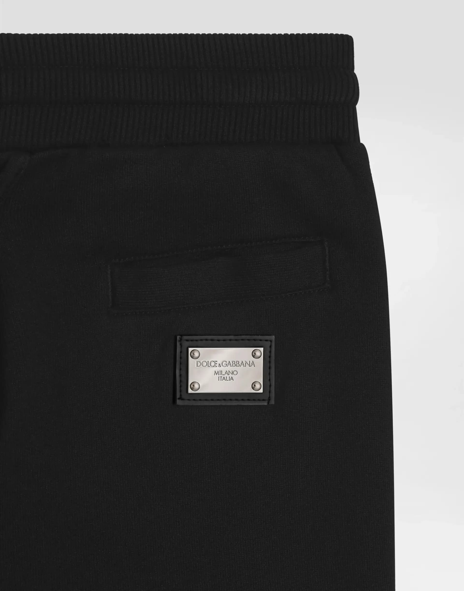 Dolce & Gabbana Kids dziecięce spodnie z polaru z plakietką logo DG - 4