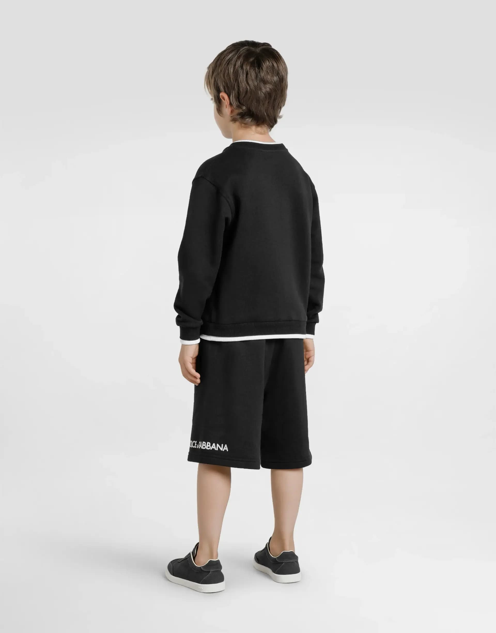 Dolce & Gabbana Kids Dziecięce sportowe szorty z polaru z haftem DG - 4
