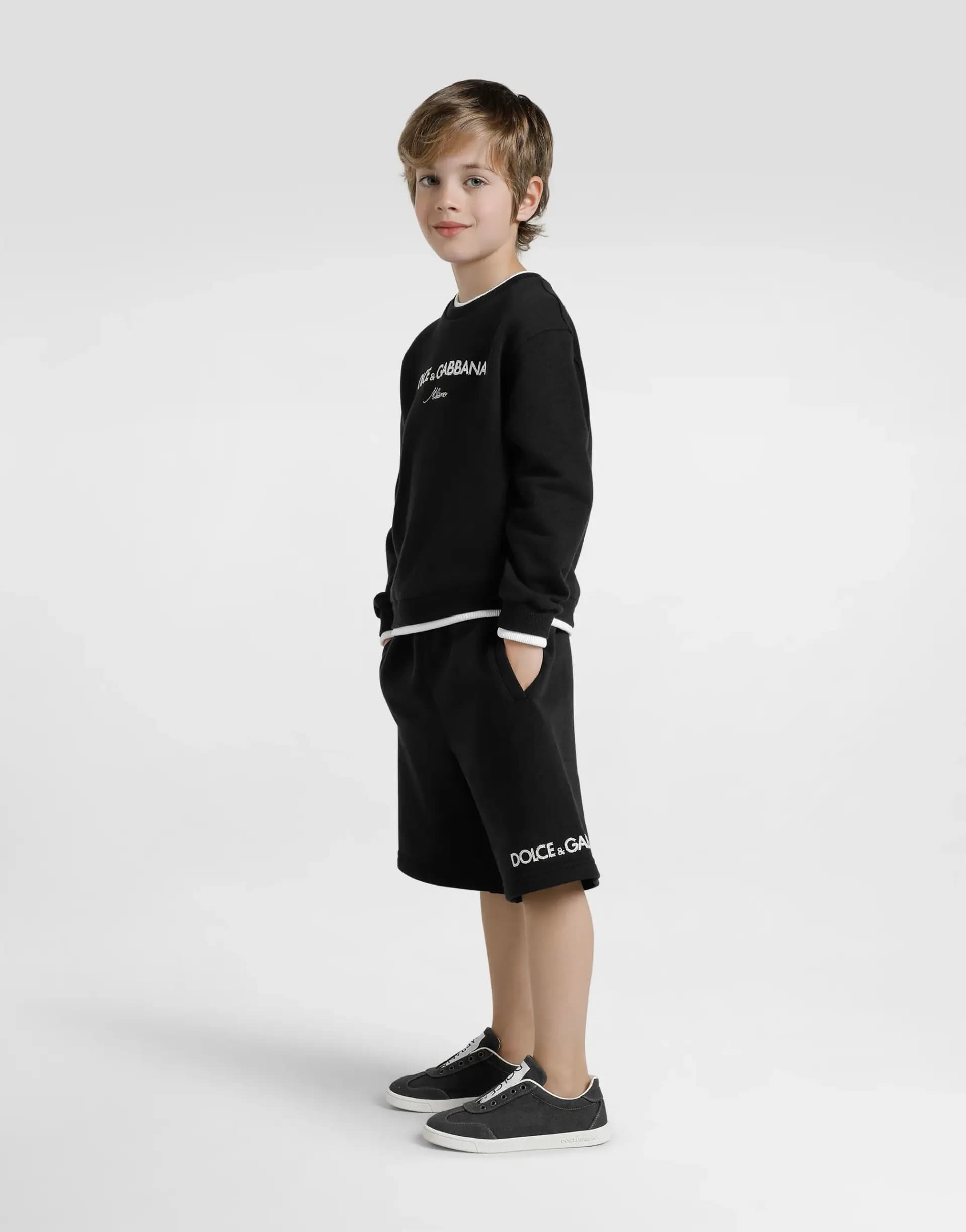 Dolce & Gabbana Kids Dziecięce sportowe szorty z polaru z haftem DG - 7