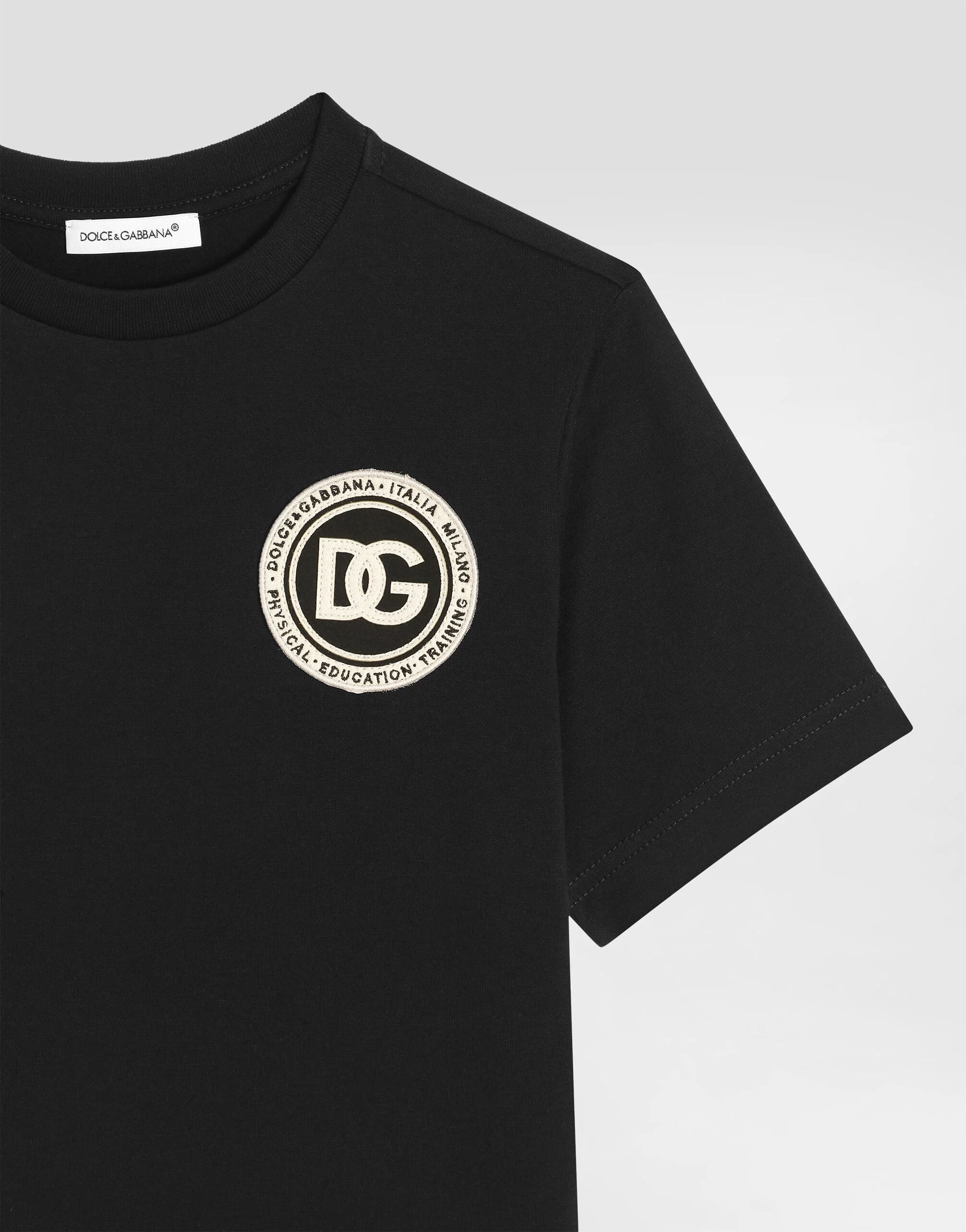 Bawełniany T-shirt Dolce & Gabbana Kids z naszywką z logo - 3