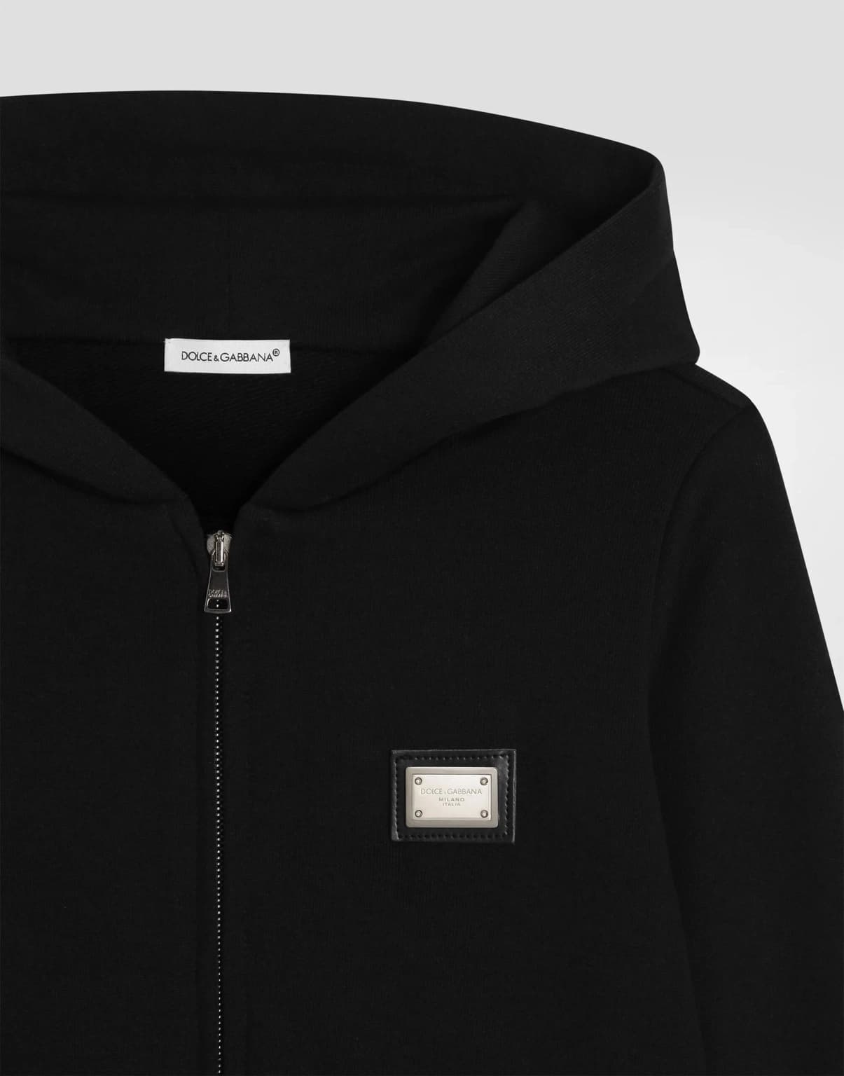 Dolce & Gabbana Bluza z kapturem i metalową blaszką z logo - 5