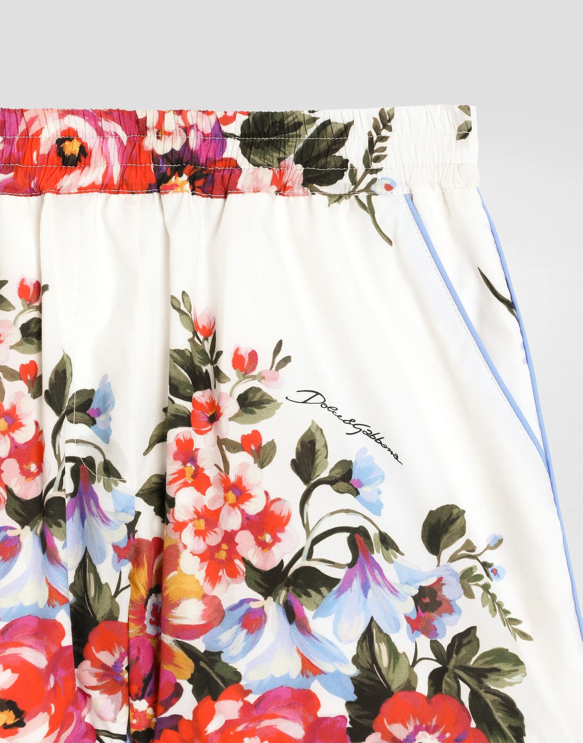 Szorty Dolce & Gabbana Kids z popeliny z nadrukiem w kwiaty - 3