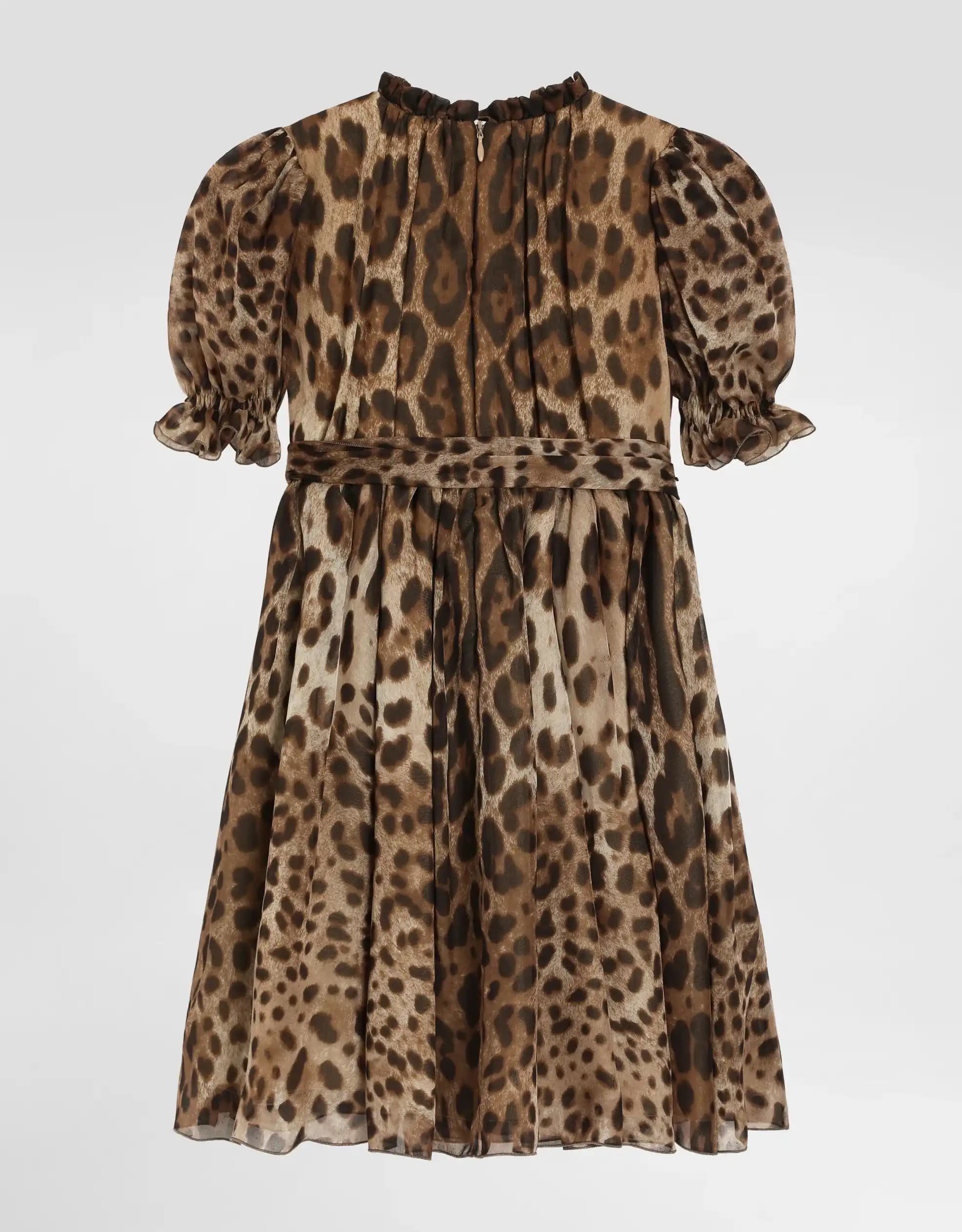 Jedwabna sukienka Dolce & Gabbana Kids w panterkę - 3