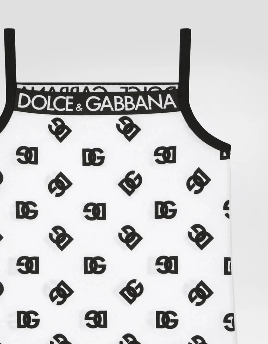 Dolce & Gabbana Kids dziecięcy bawełniany top bez rękawów z nadrukiem logo DG - 2