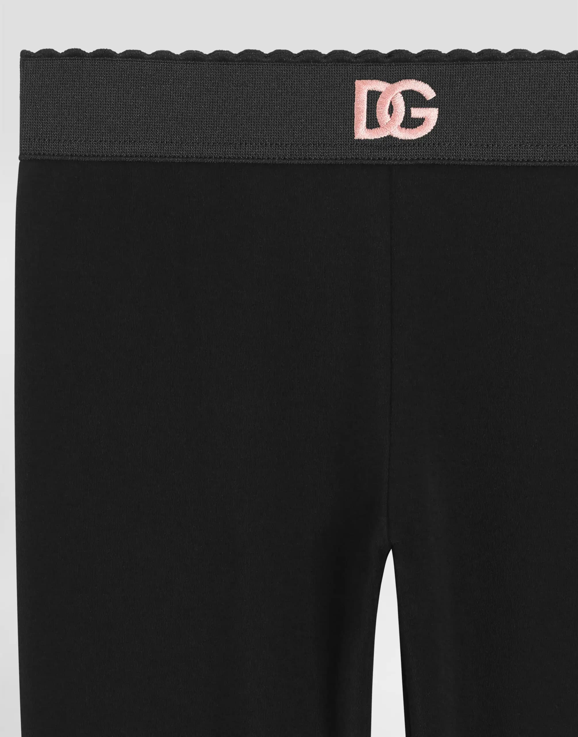 Dolce & Gabbana Leginsy z dzianiny interlock z haftem DG - 3