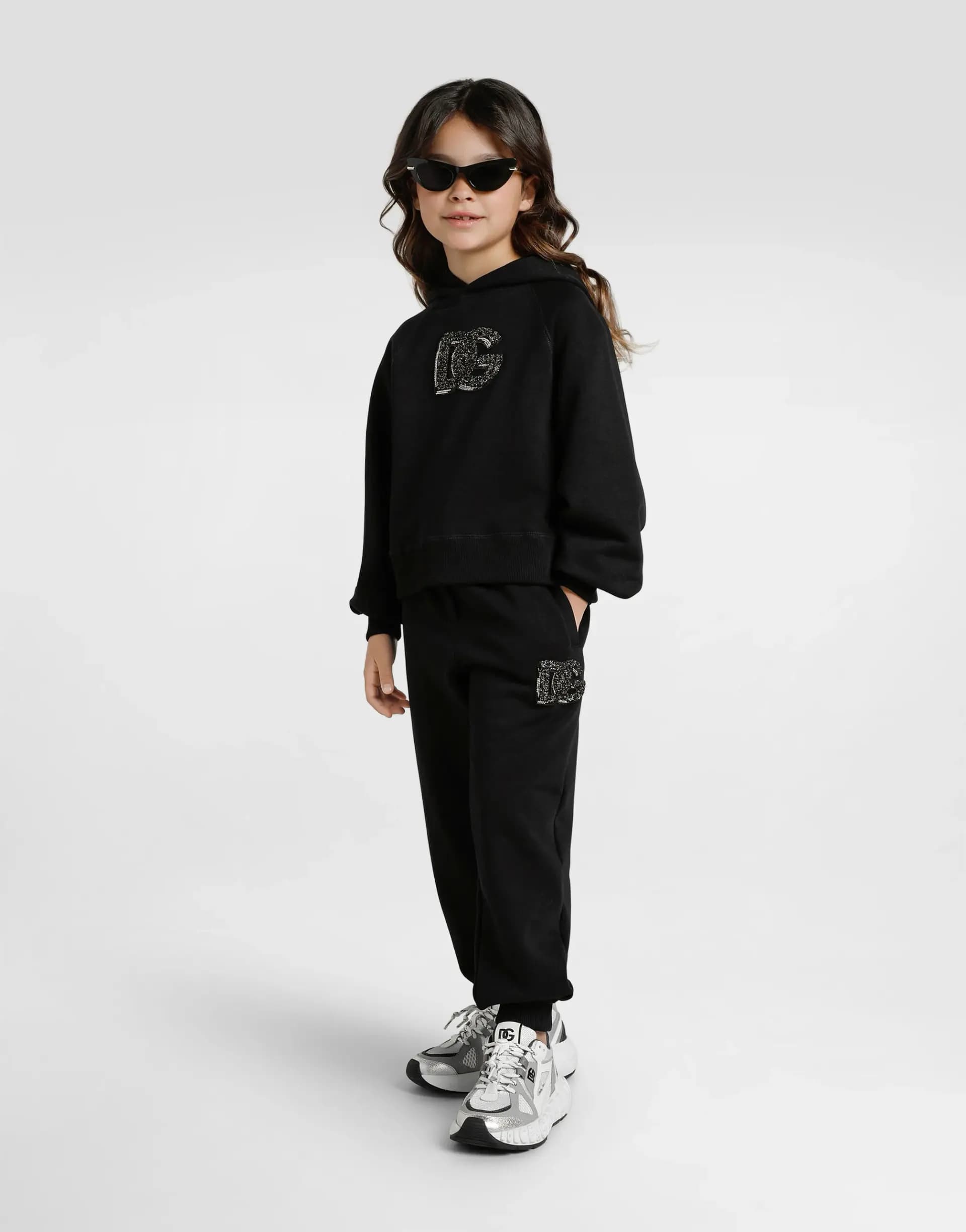 Oversize spodnie dresowe z logo DG i kryształkami od Dolce&Gabbana - 7