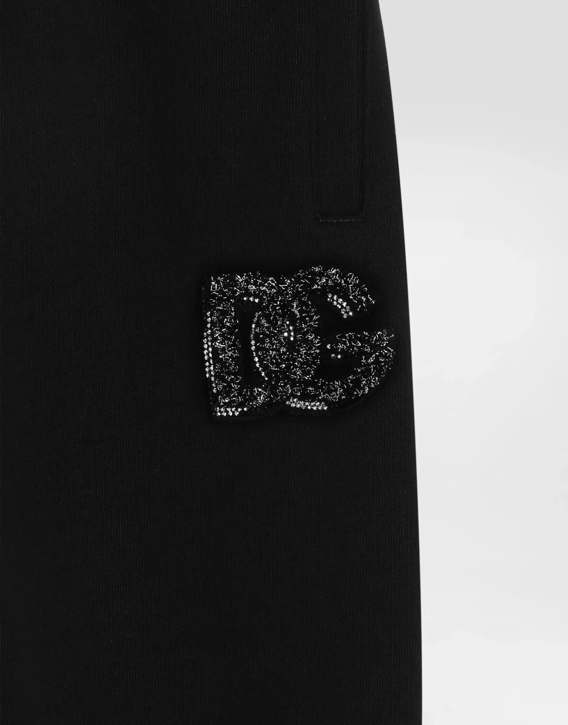 Oversize spodnie dresowe z logo DG i kryształkami od Dolce&Gabbana - 5