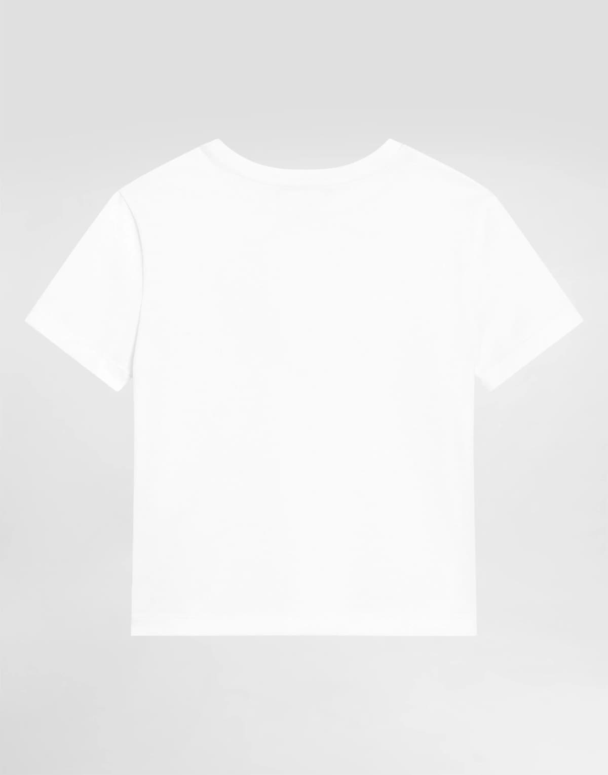 Bawełniany T-shirt Dolce & Gabbana Kids z naszywką DG w panterkę  - 2
