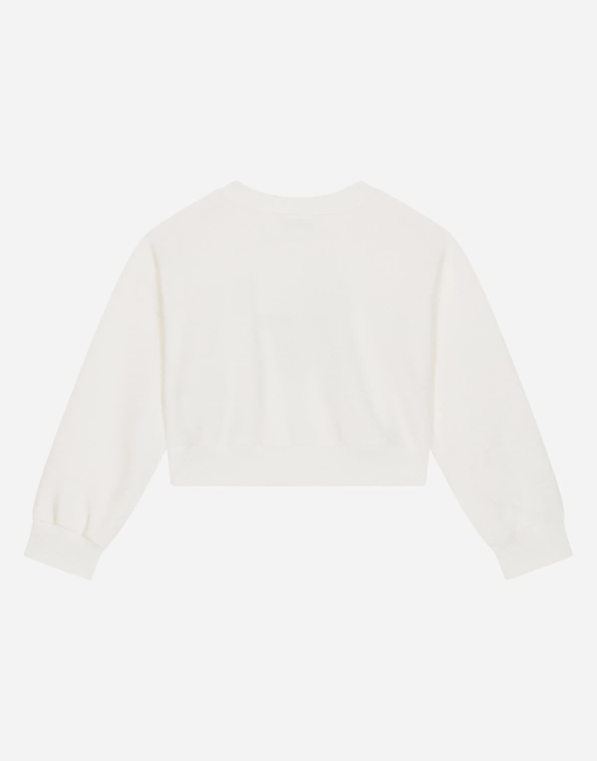 Dolce & Gabbana Kids dziecięca bluza jersey z okrągłym dekoltem z nadrukiem logo DG Milano - 2