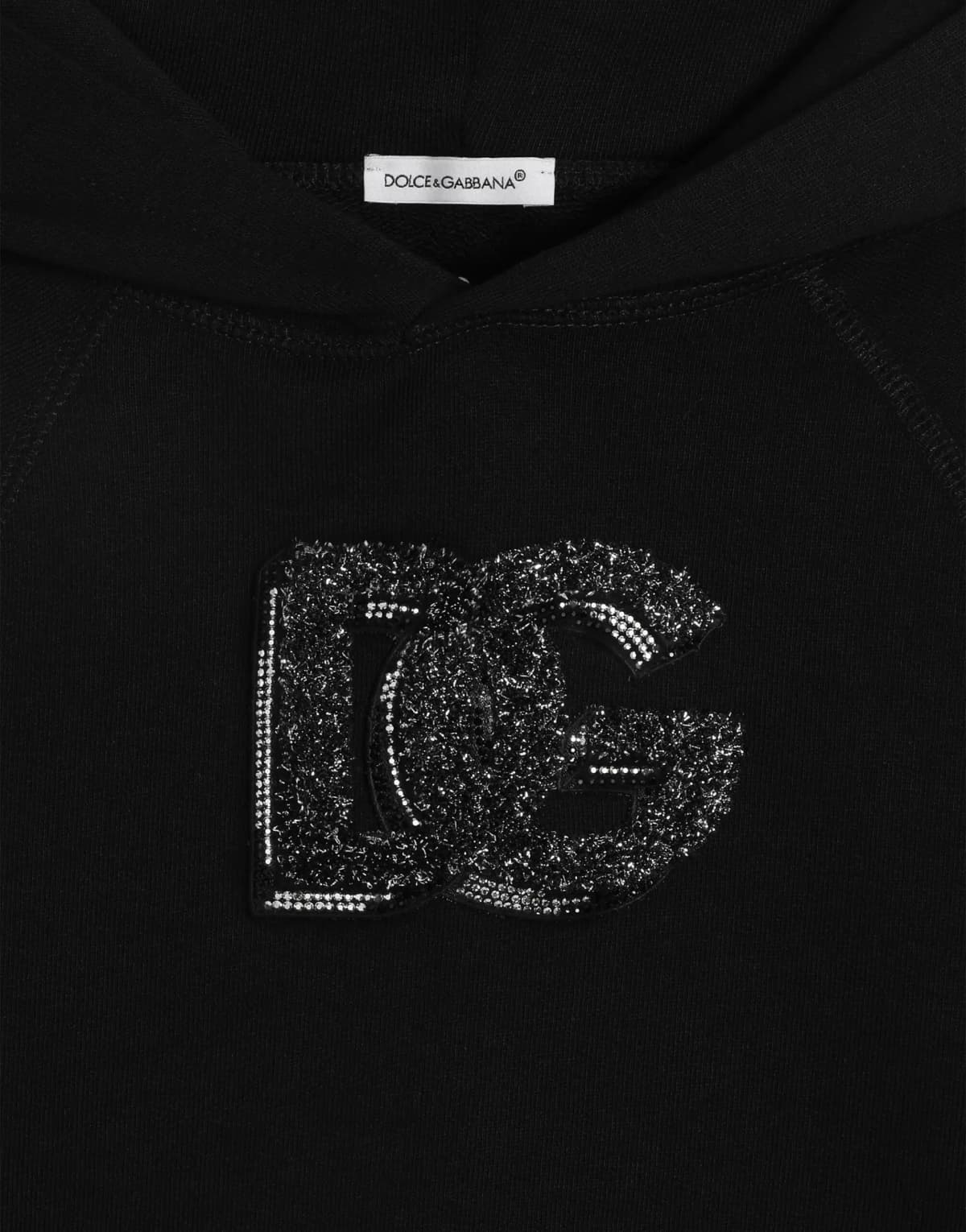 Oversizowa bluza z kapturem z logo i kryształkami od Dolce & Gabbana - 5