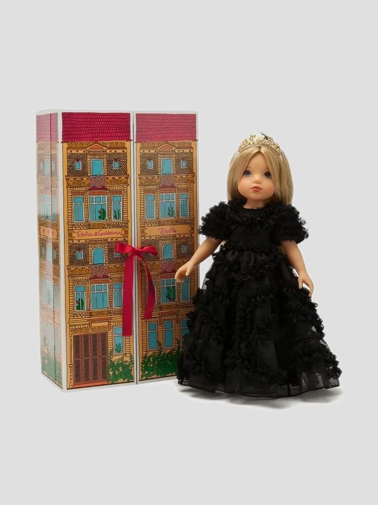 Lalka Dolce&Gabbana Kids z sukienką z organzy - 5