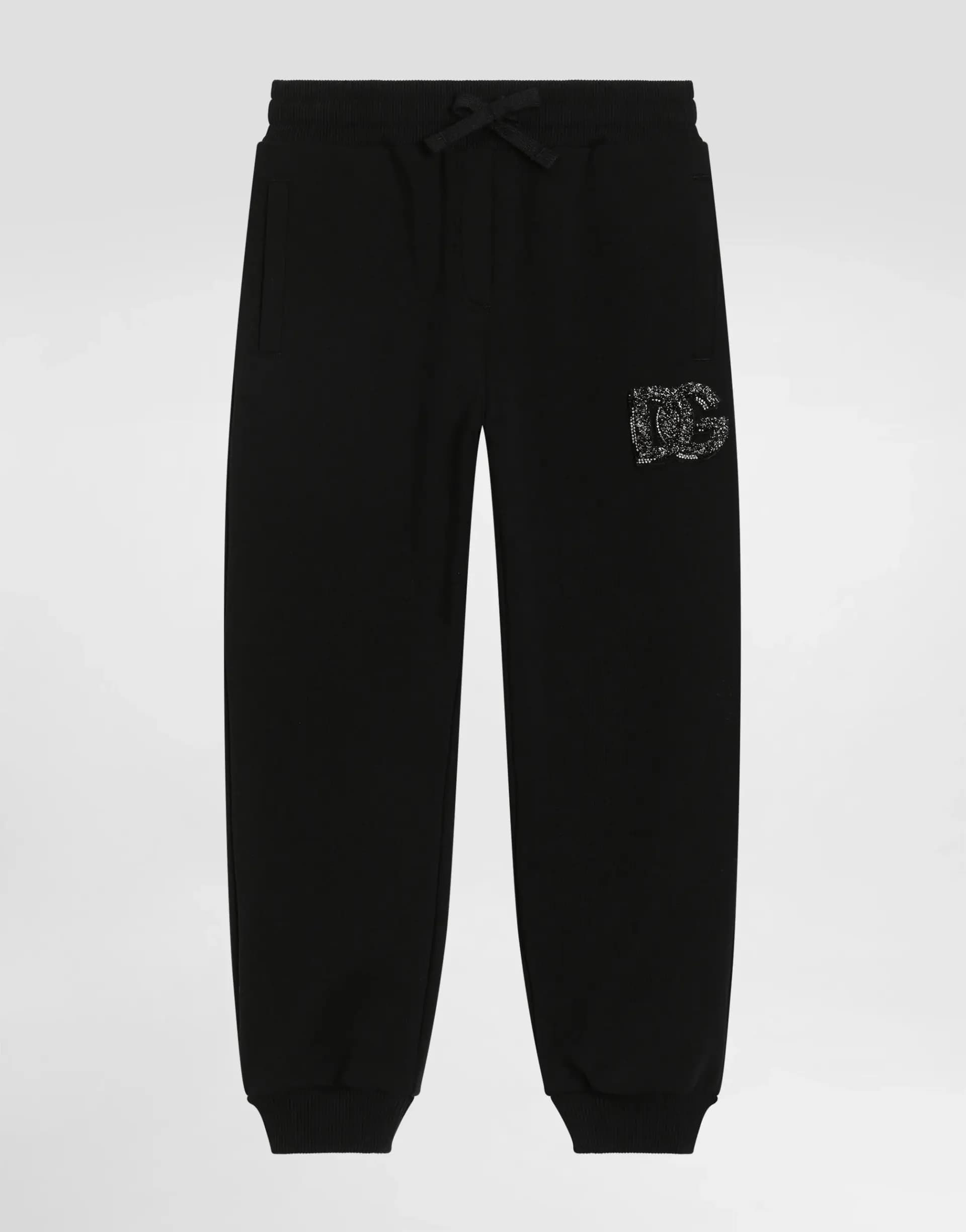 Oversize spodnie dresowe z logo DG i kryształkami od Dolce&Gabbana - 1