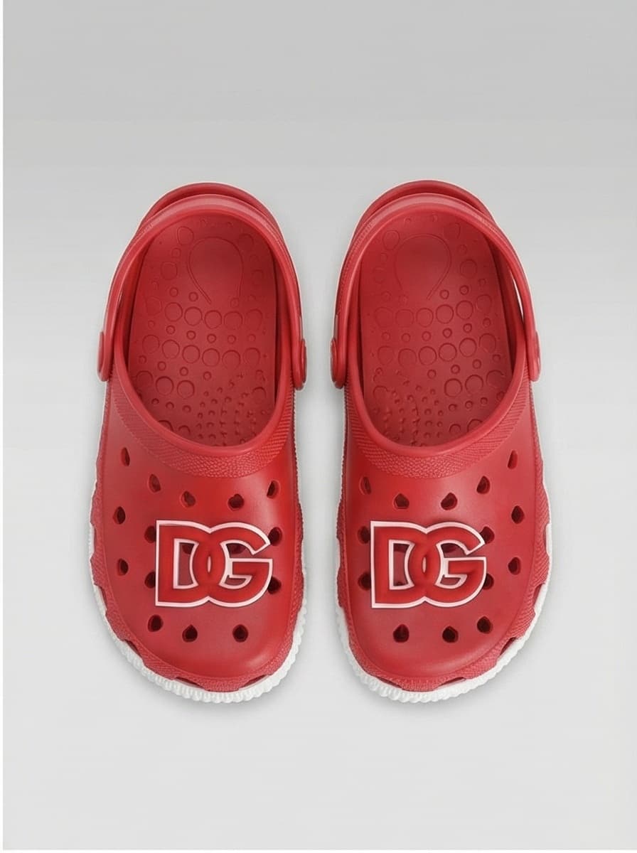 Dolce & Gabbana Kids Perforowane gumowe chodaki z logo DG - 5