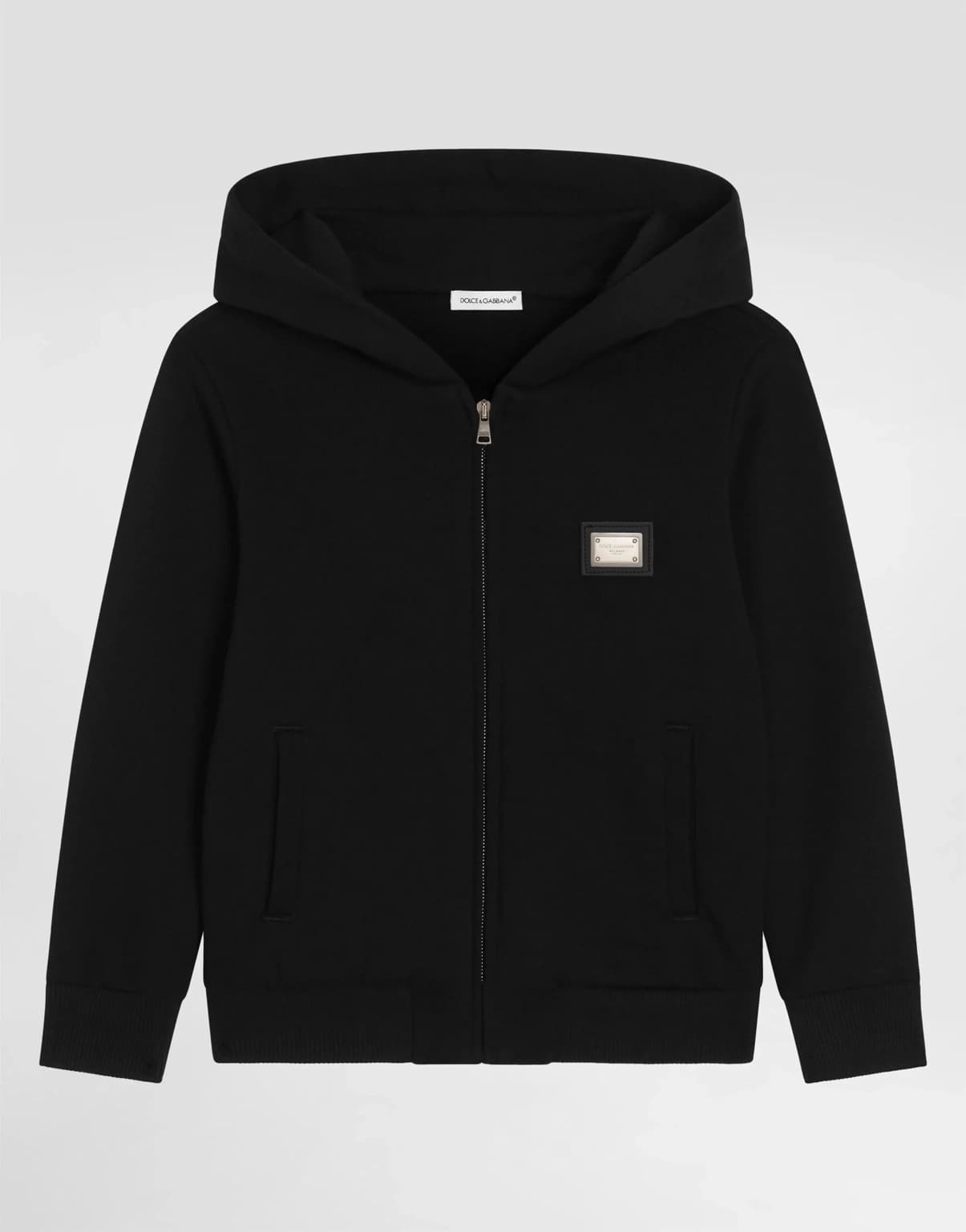 Dolce & Gabbana Bluza z kapturem i metalową blaszką z logo - 1