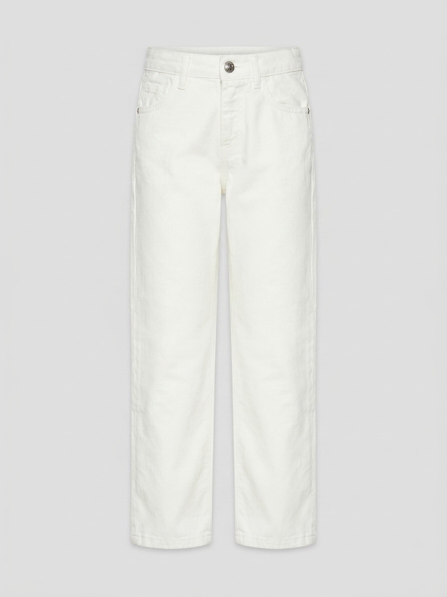 John Richmond Junior dziecięce jeansy z białego denimu