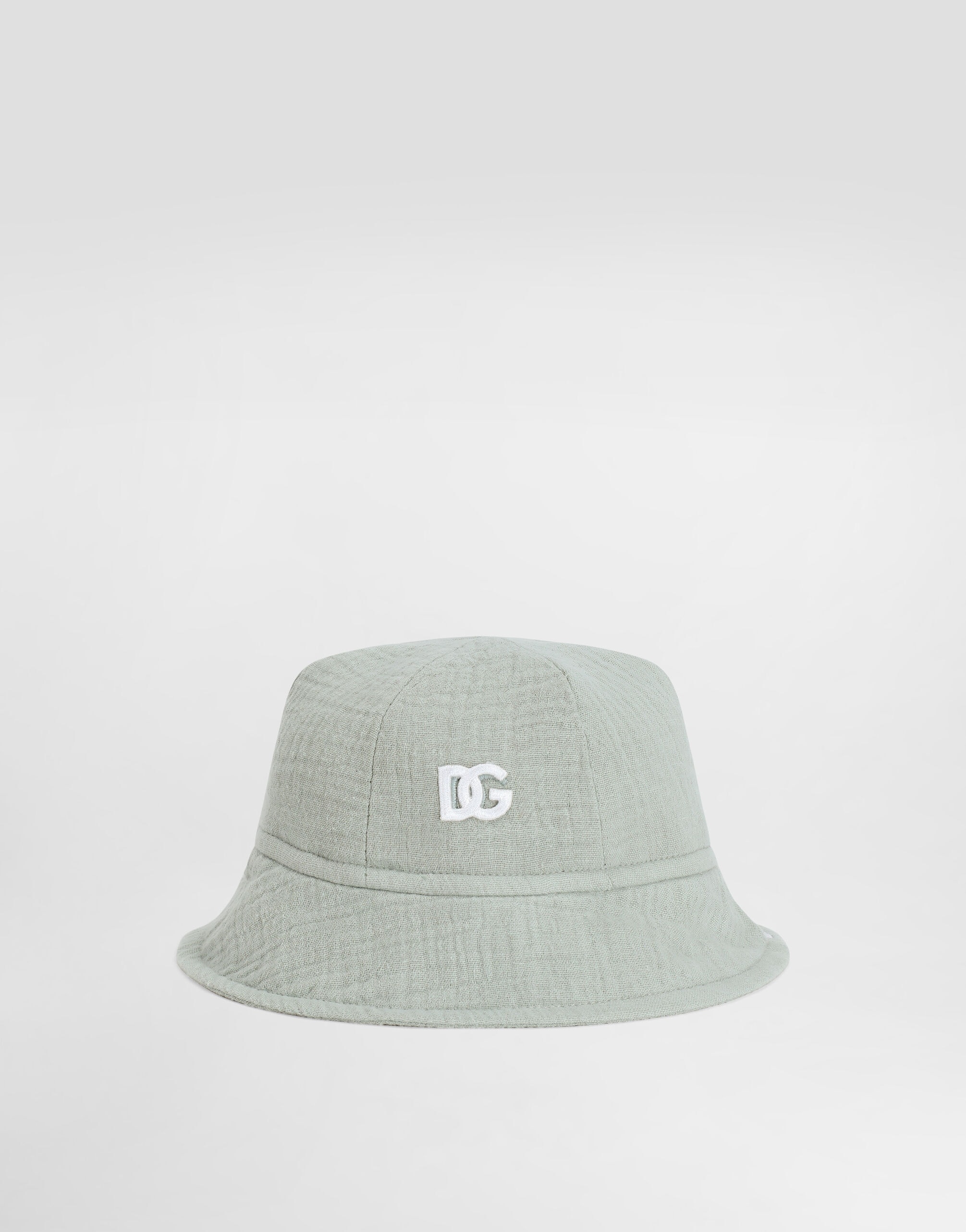 Dolce & Gabbana Kids dziecięcy kapelusz bucket z bawełnianej gazy z haftem DG