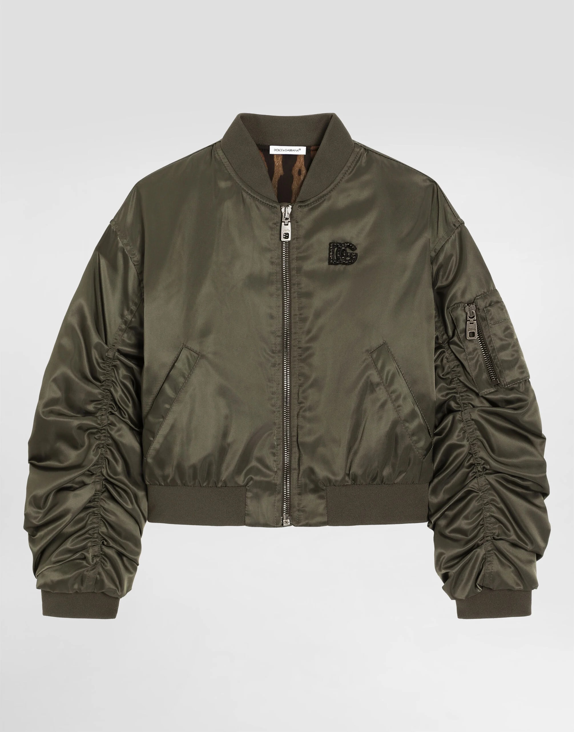 Dolce & Gabbana Kids Dziecięca kurtka bomber z nylonowego płótna
