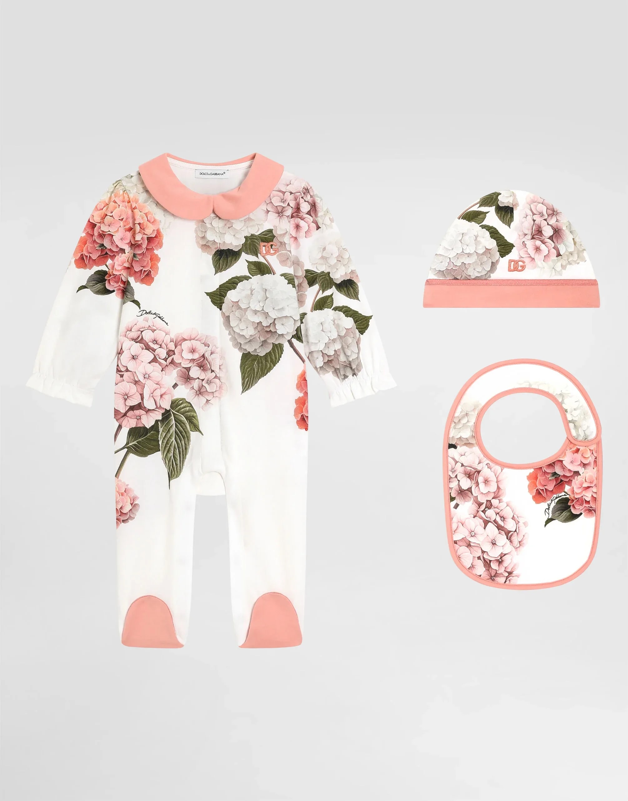 Dolce & Gabbana Kids noworodkowy 3-częściowy zestaw prezentowy z gładkiego jerseyu