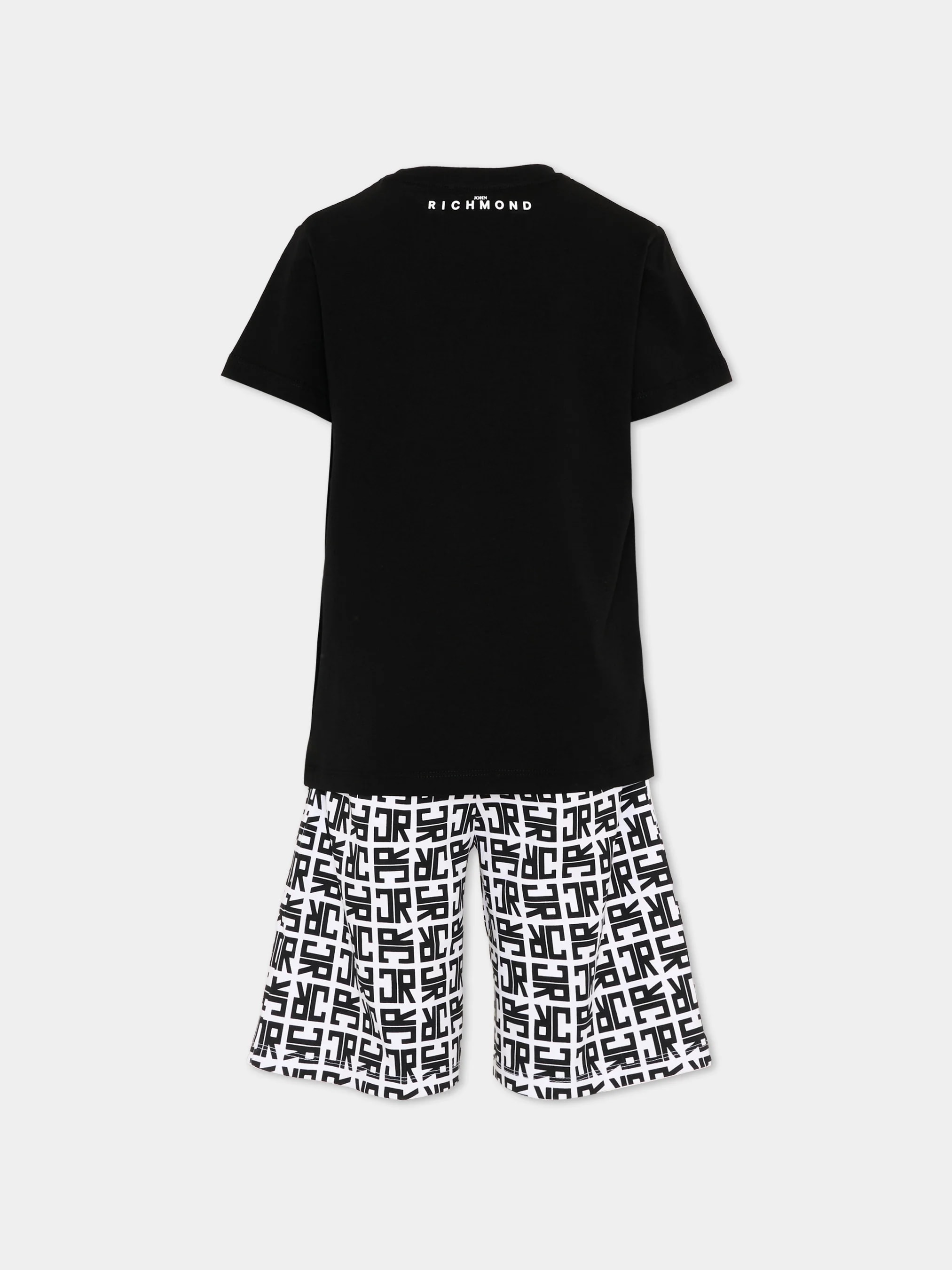 John Richmond Junior Dziecięcy zestaw T-shirt i szorty ZAGA z monogramem JR