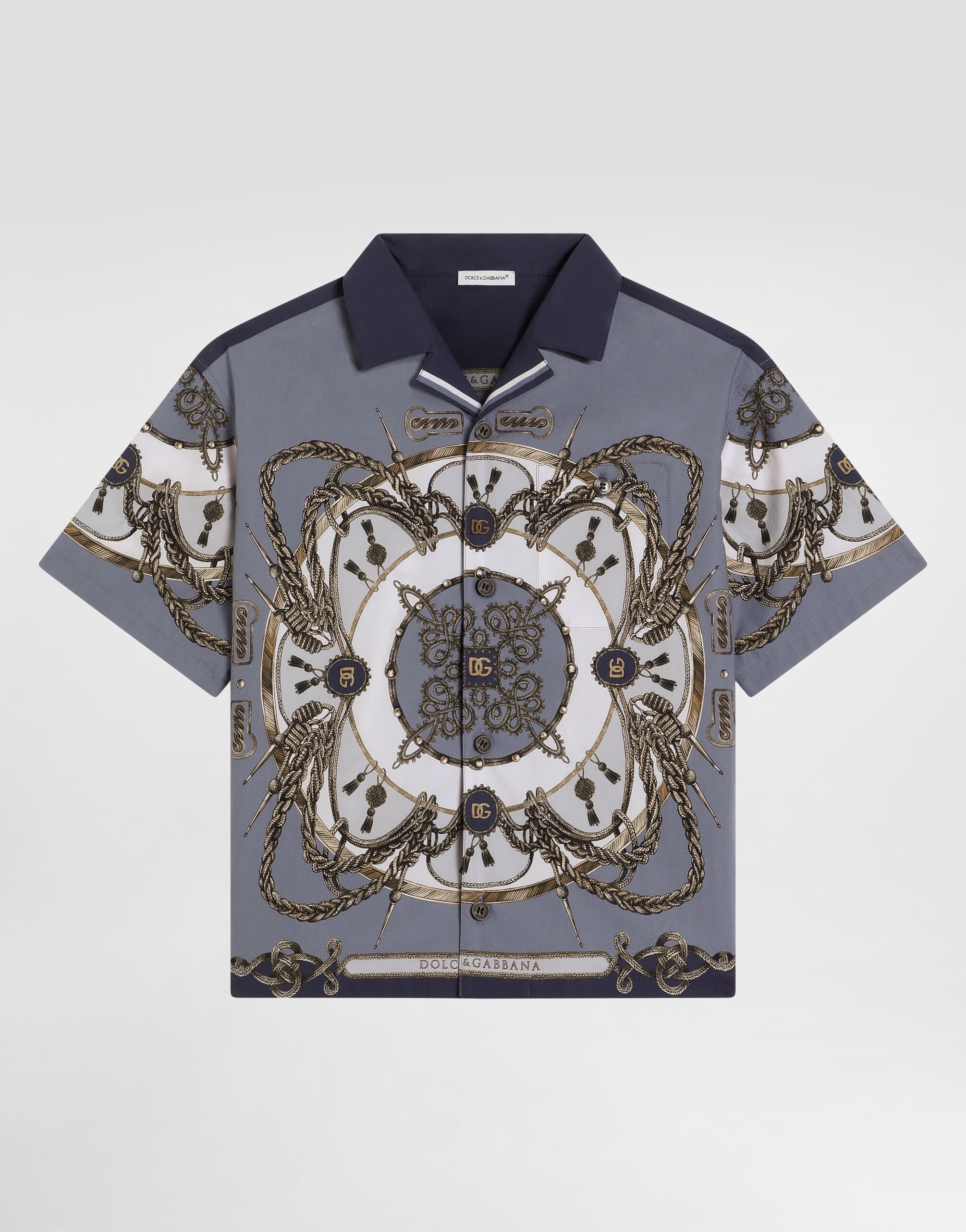 Dolce & Gabbana Kids dziecięca koszula z popliny z nadrukiem cargo