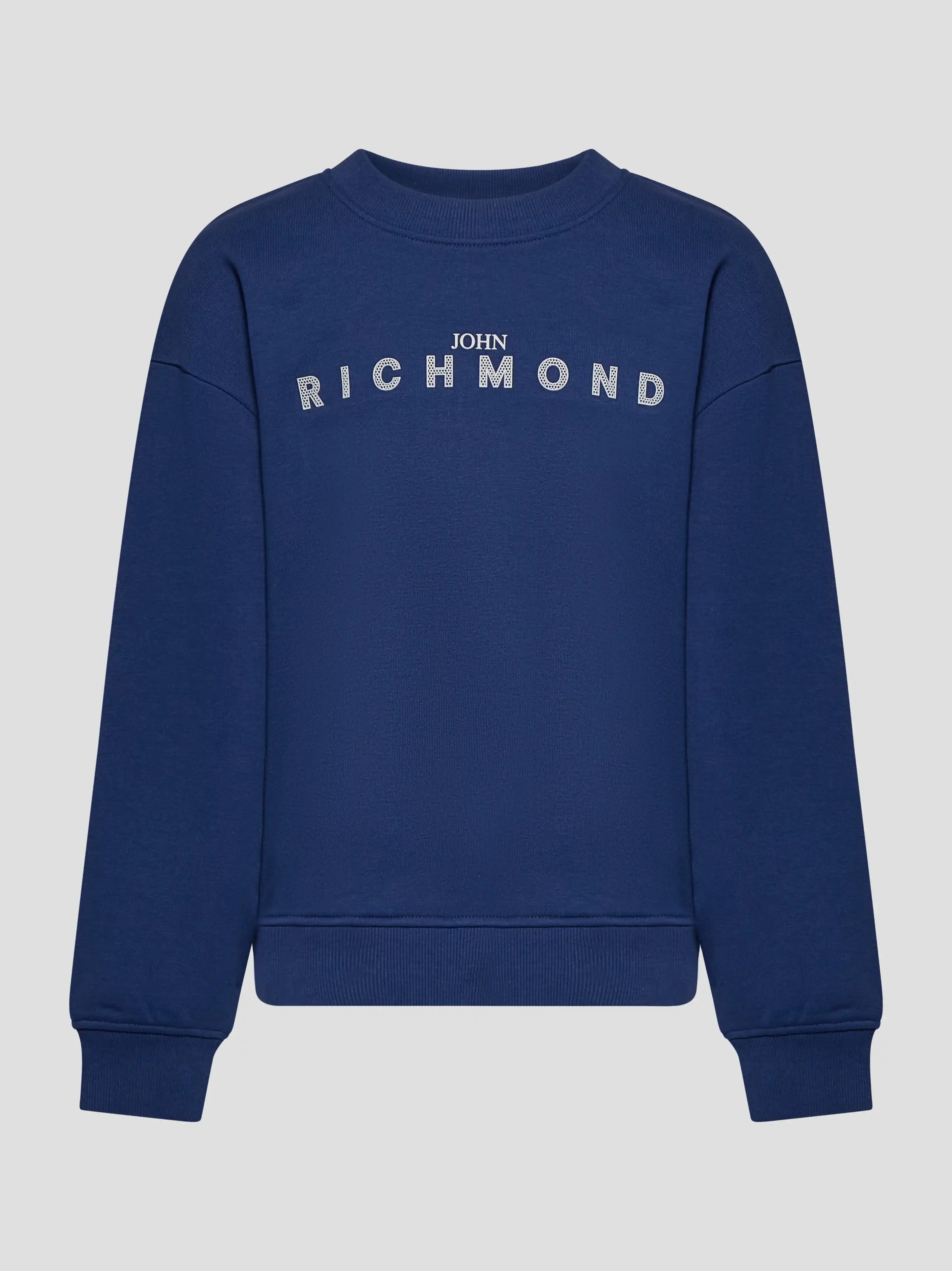 John Richmond Junior dziecięca bluza Oriza z okrągłym dekoltem z brokatowym logo JOHN RICHMOND