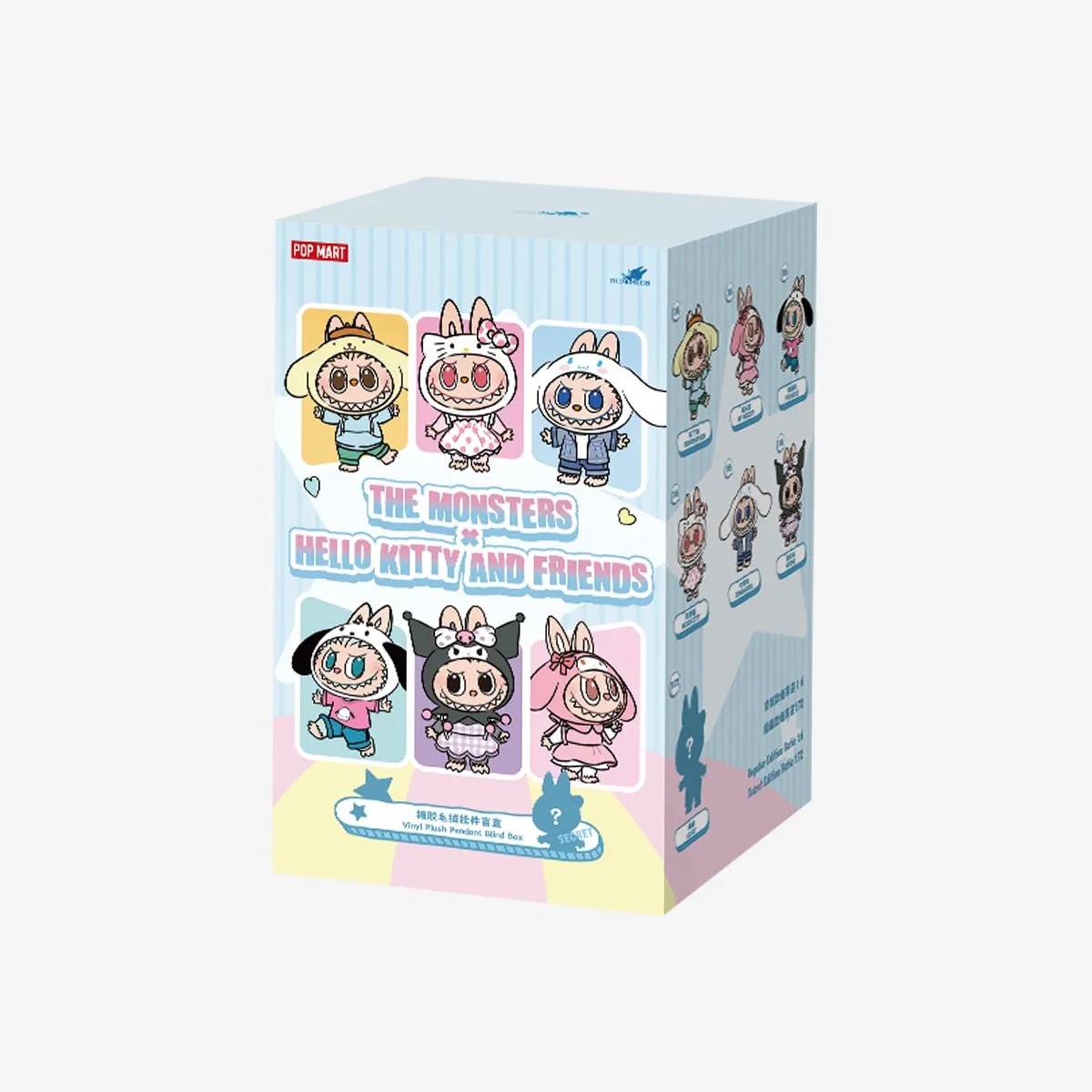 POP MART The Monsters Hello Kitty and Friends Series Vinyl Plush Pendant – Brelok Niespodzianka Labubu x Sanrio