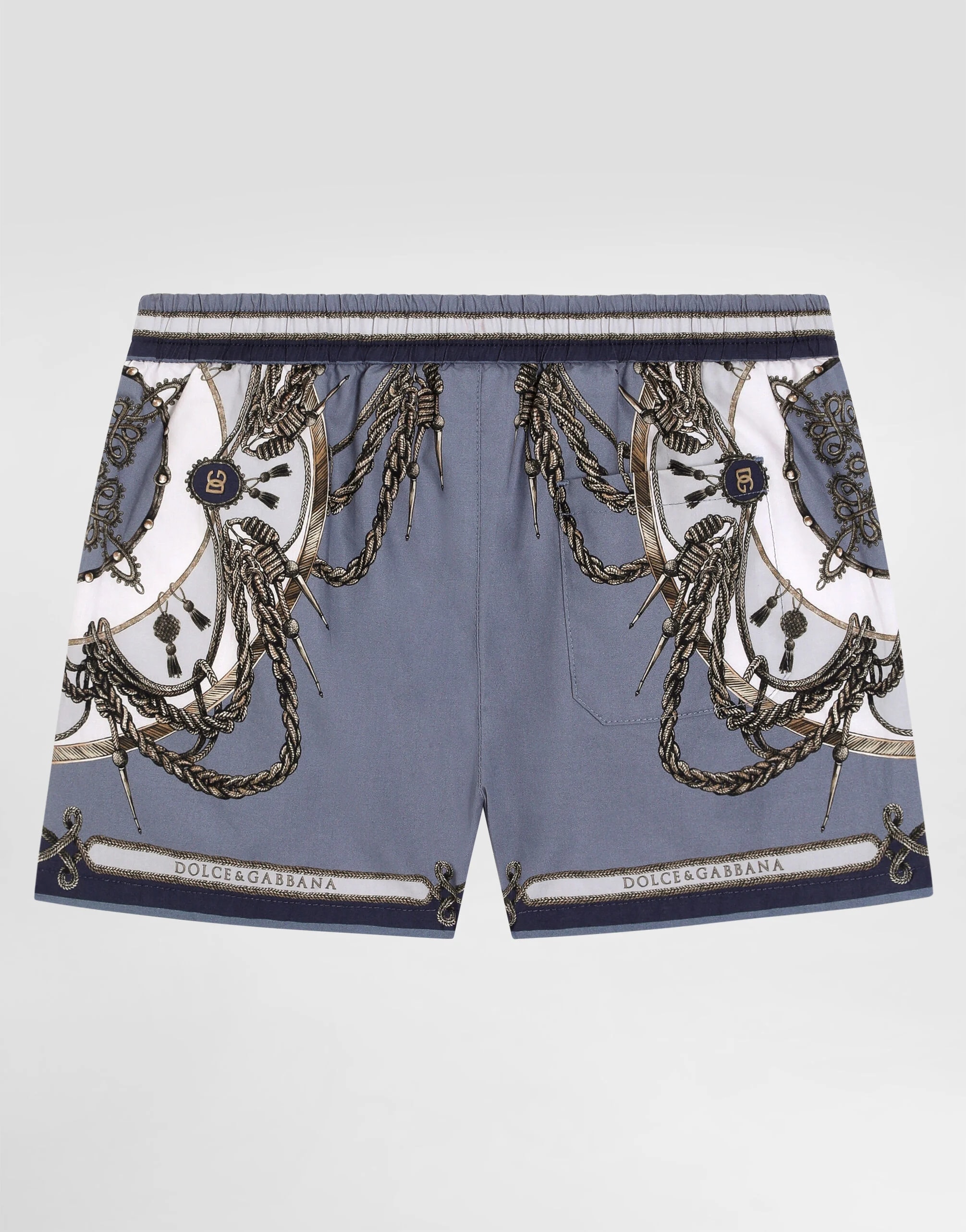 Dolce & Gabbana Kids dziecięce bermudy z popliny z nadrukiem cargo