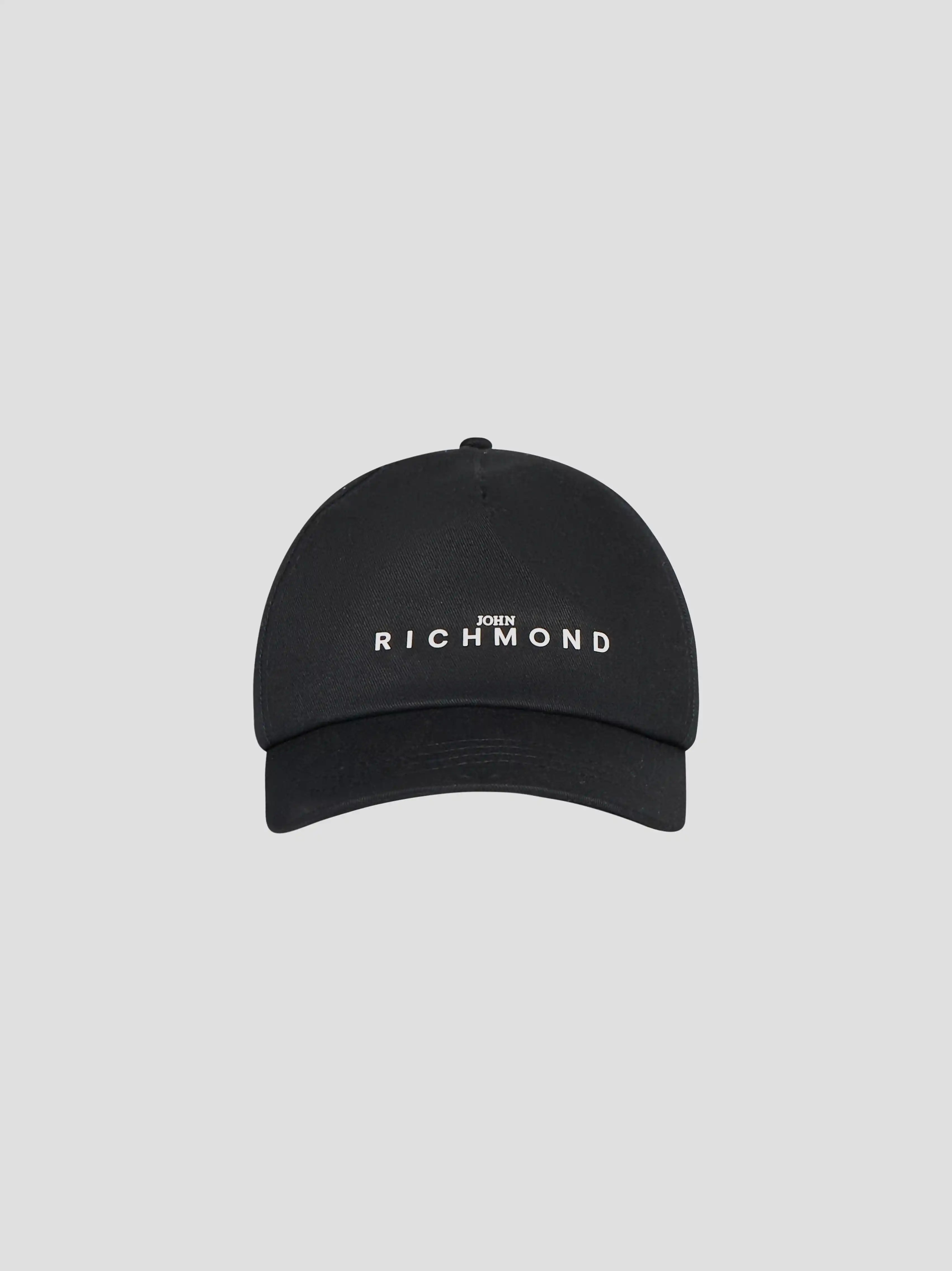 John Richmond Junior dziecięca czarna czapka z daszkiem THALIO z logo JOHN RICHMOND