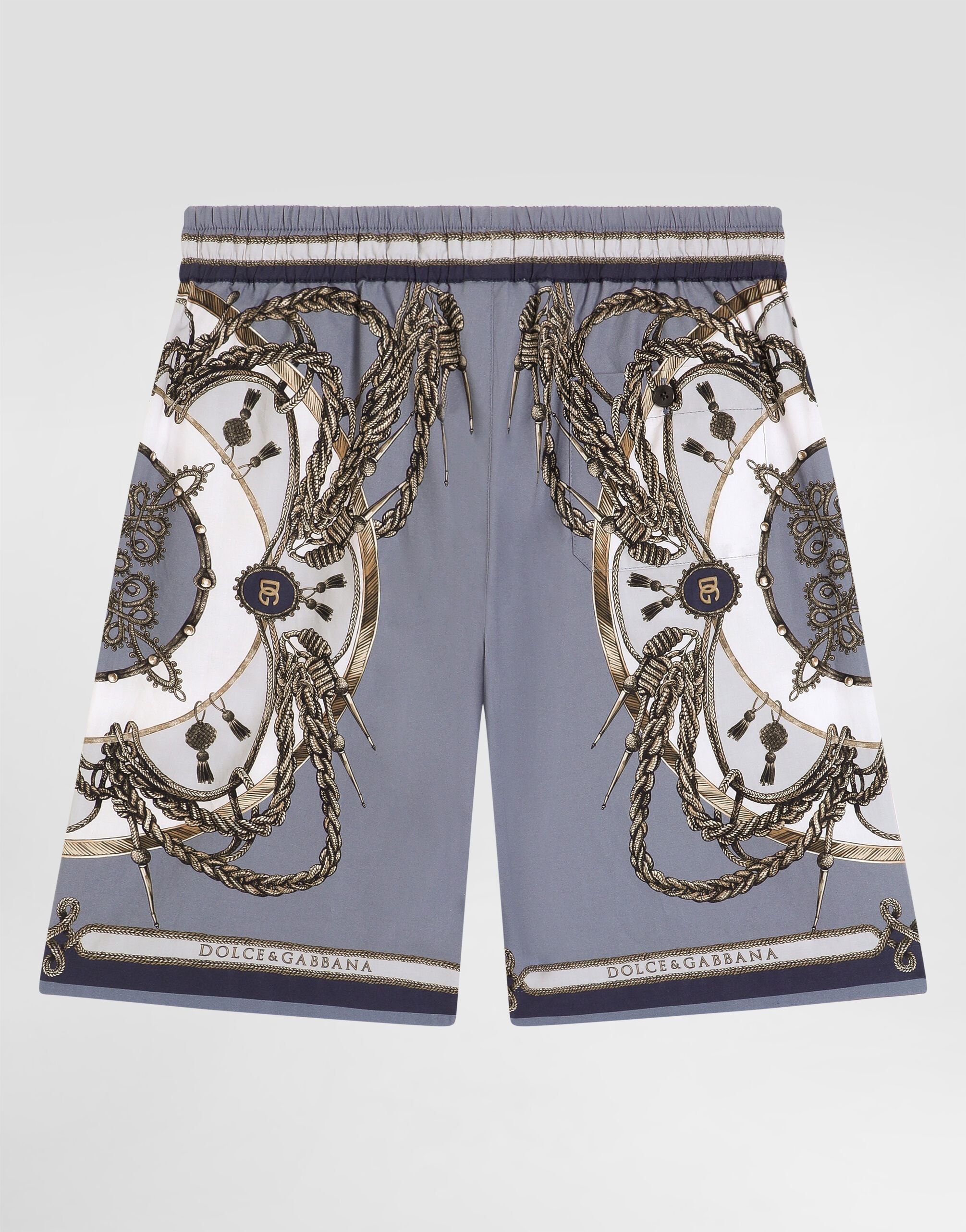 Dolce & Gabbana Kids dziecięce bermudy z popliny z nadrukiem cargo, oversized