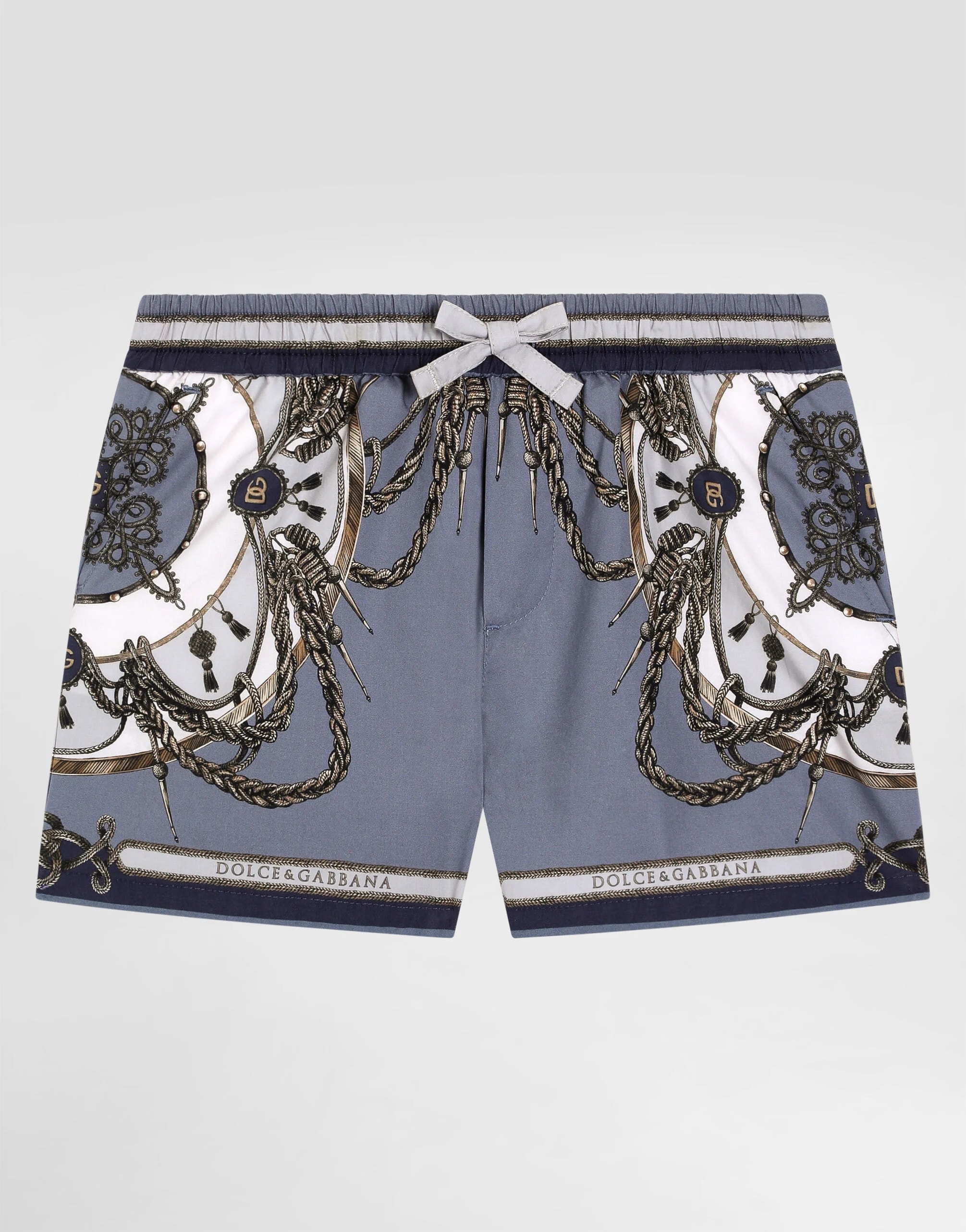 Dolce & Gabbana Kids dziecięce bermudy z popliny z nadrukiem cargo