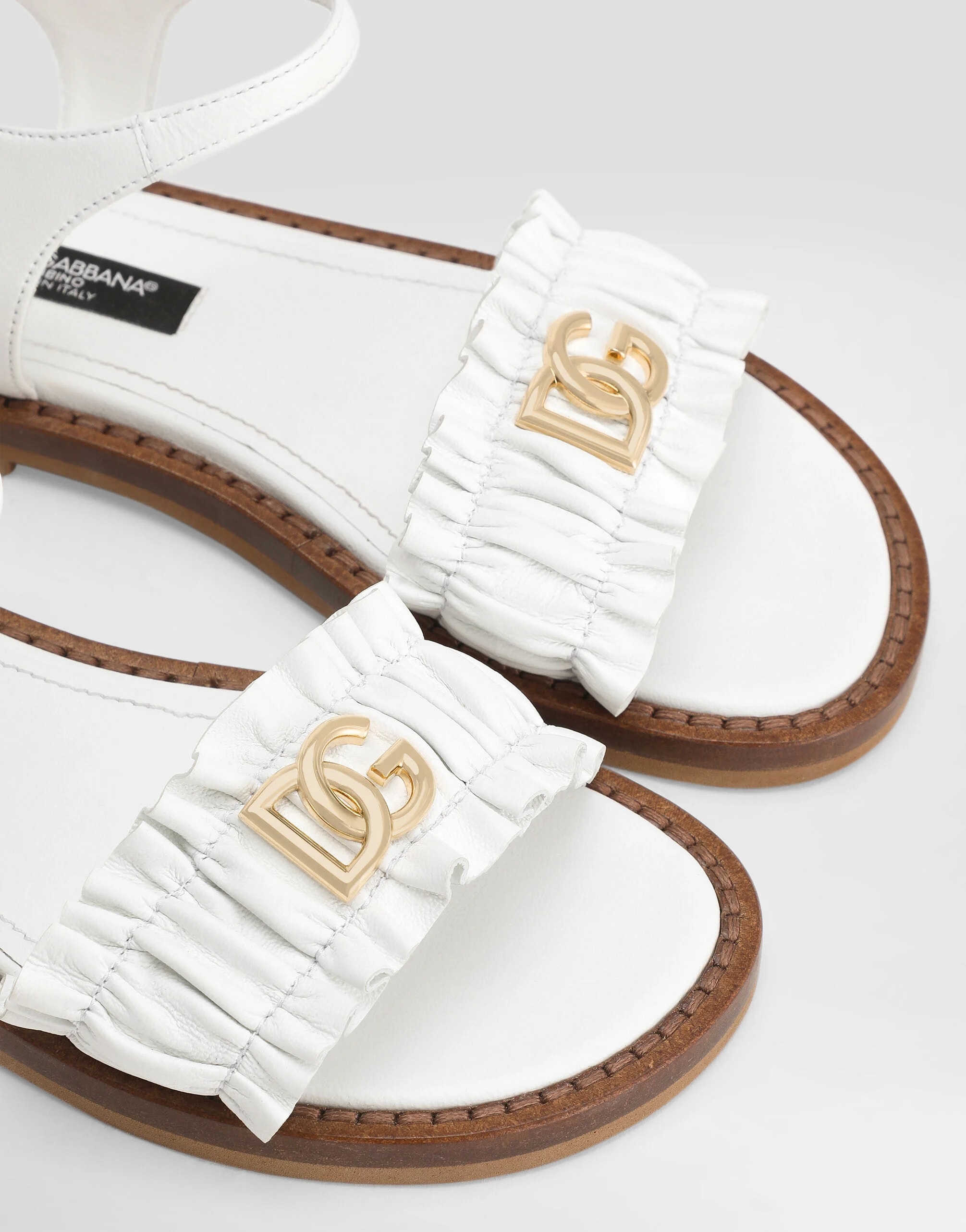 Sandały Dolce & Gabbana Kids ze skóry nappa